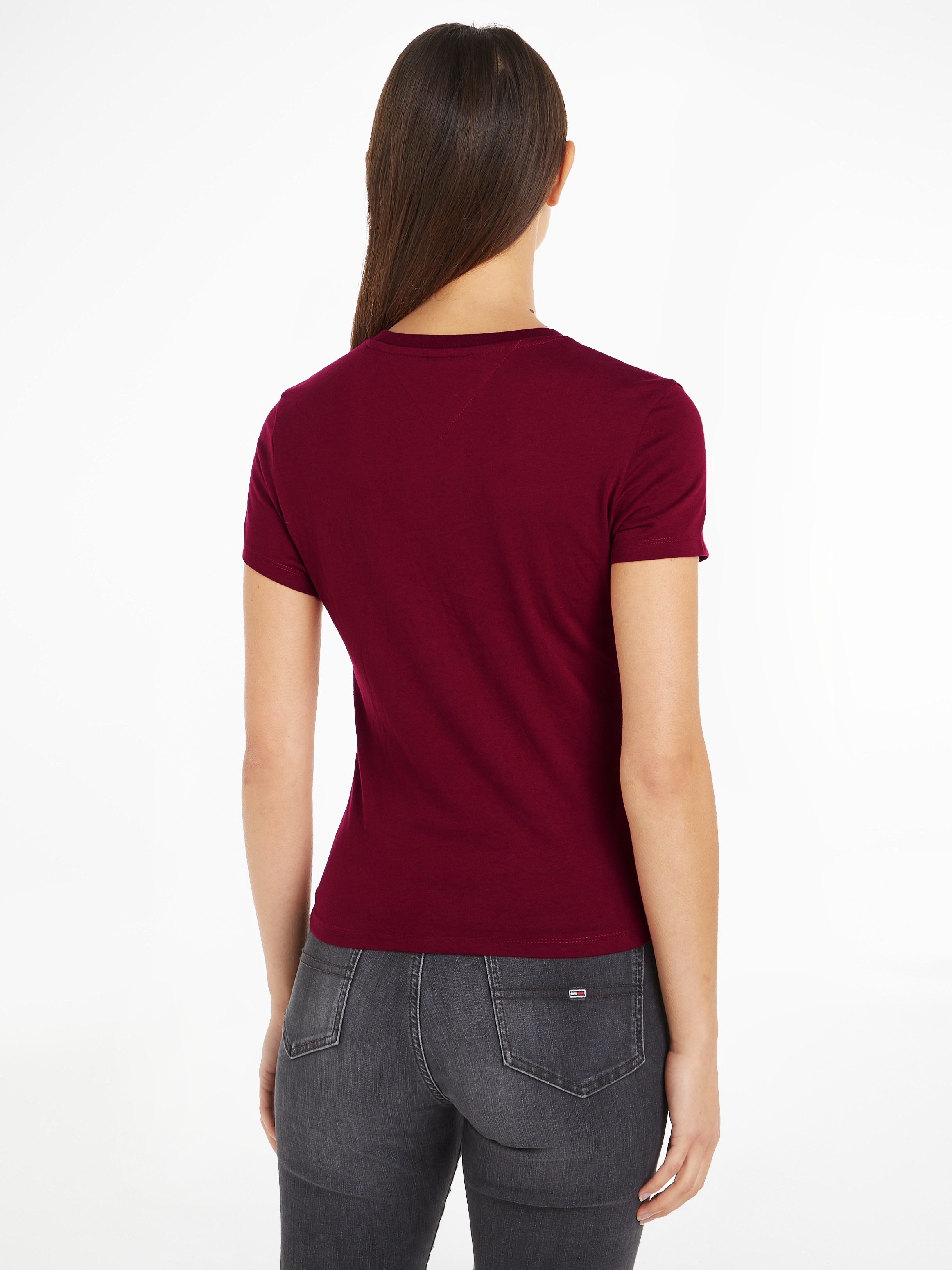 Tommy Jeans Rundhalsshirt »TJW SLIM ESSENTIAL LOGO 1 SS EXT«, mit Tommy Jeans Logoschriftzug, Rundhals