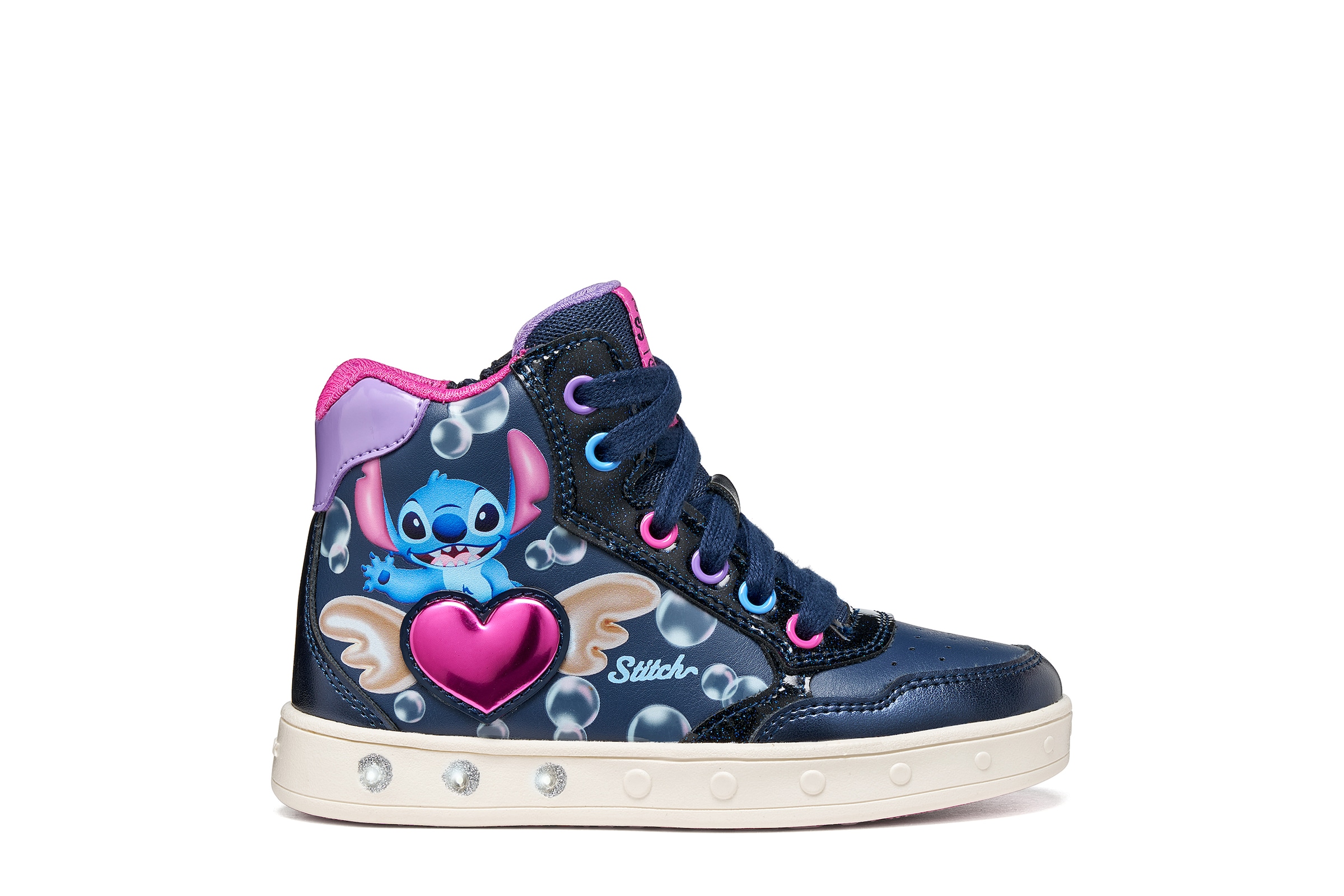 Geox Sneaker »J SKYLIN GIRL«  Schnürboots mit Stitch-Motiv, Größenschablone zum Download