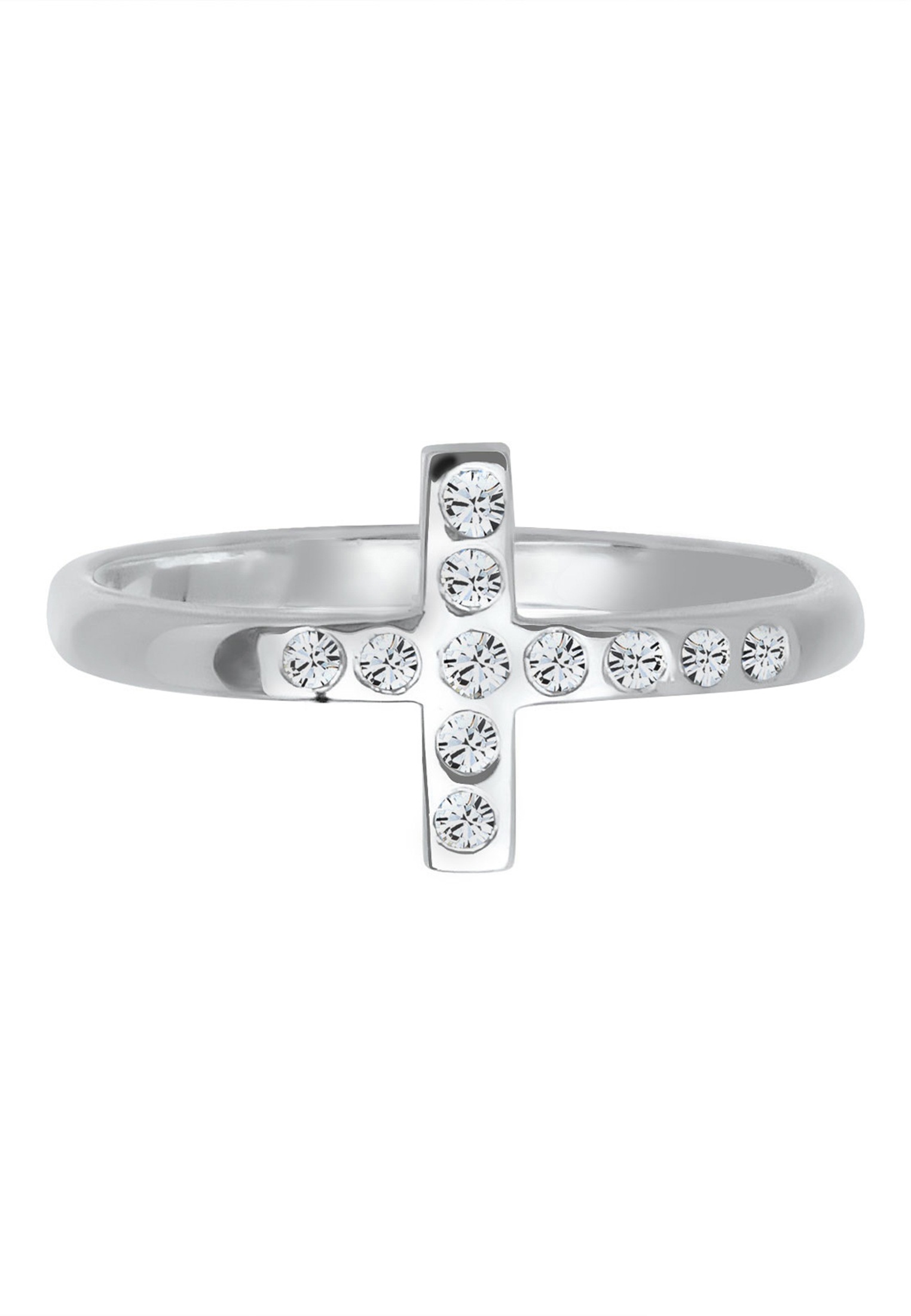 Elli Fingerring »Ring Blogger Kreuz Kristalle 925 Silber«