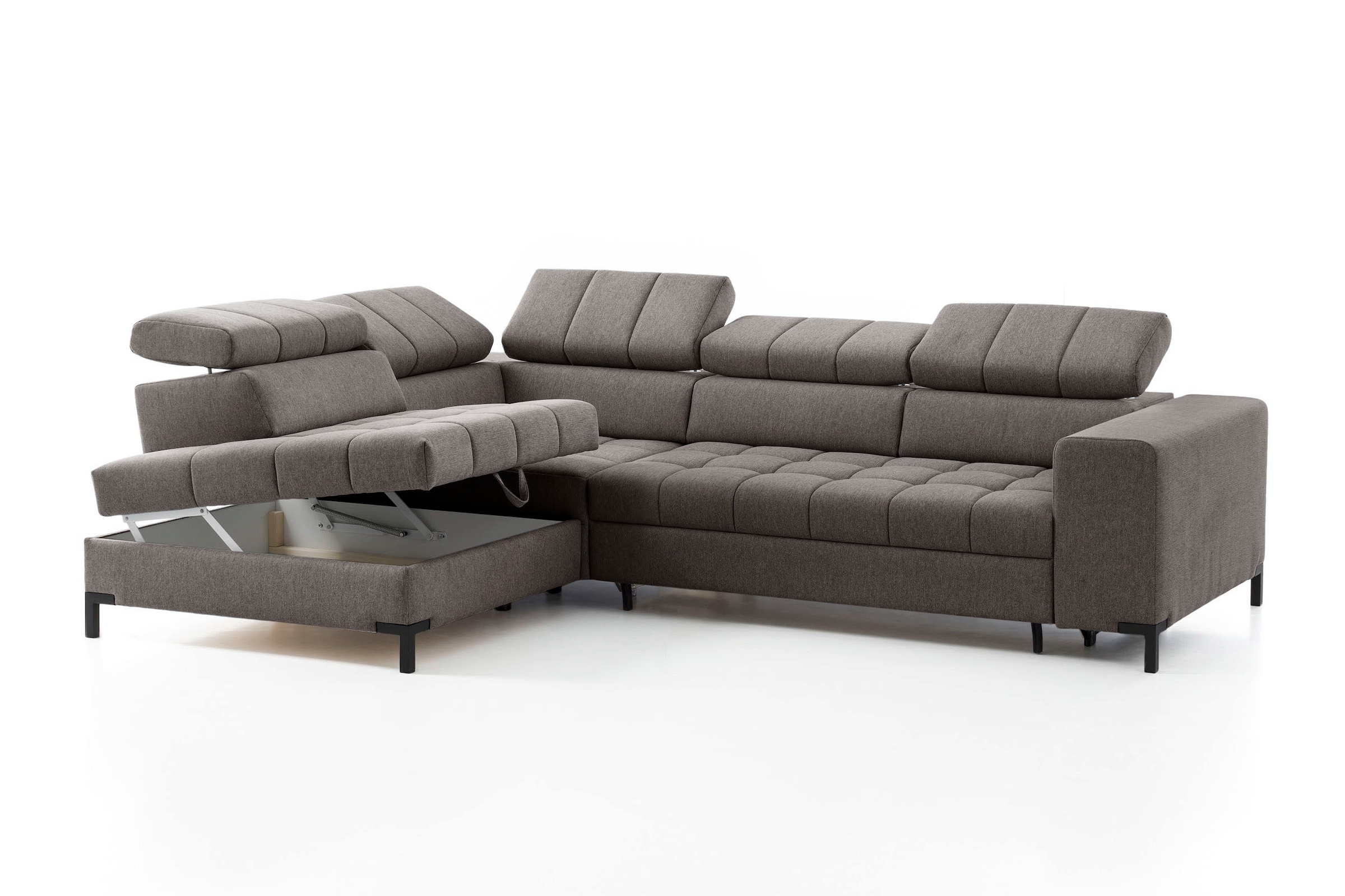 exxpo - sofa fashion Ecksofa »Bocco, hochwertige Verarbeitung, toller Sitzkomfort, bequem, L-Form«, wahlweise mit Bettfunktion u. Bettkasten, inkl. Kopfteilverstellung