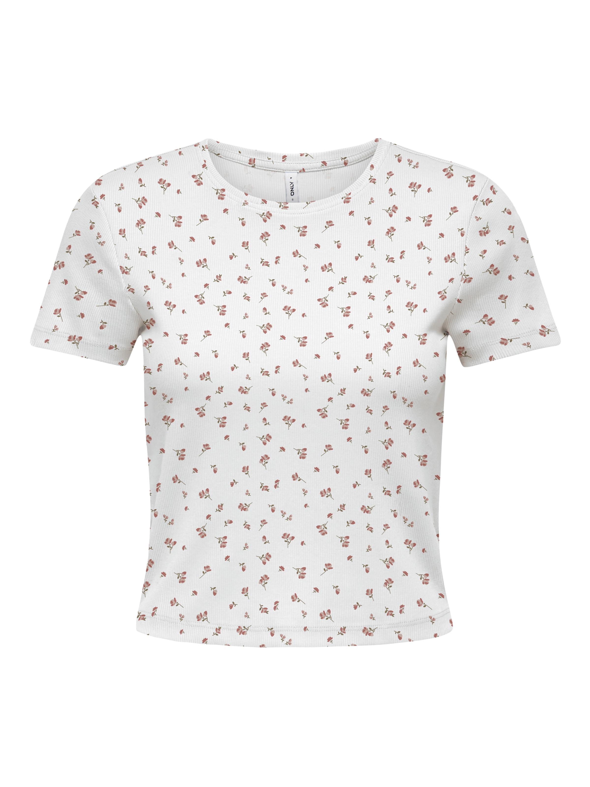 ONLY Kurzarmshirt »ONLFENJA LIFE SS AOP TOP JRS NOOS« Baumwollmischung, Cropped Fit, Rundhals