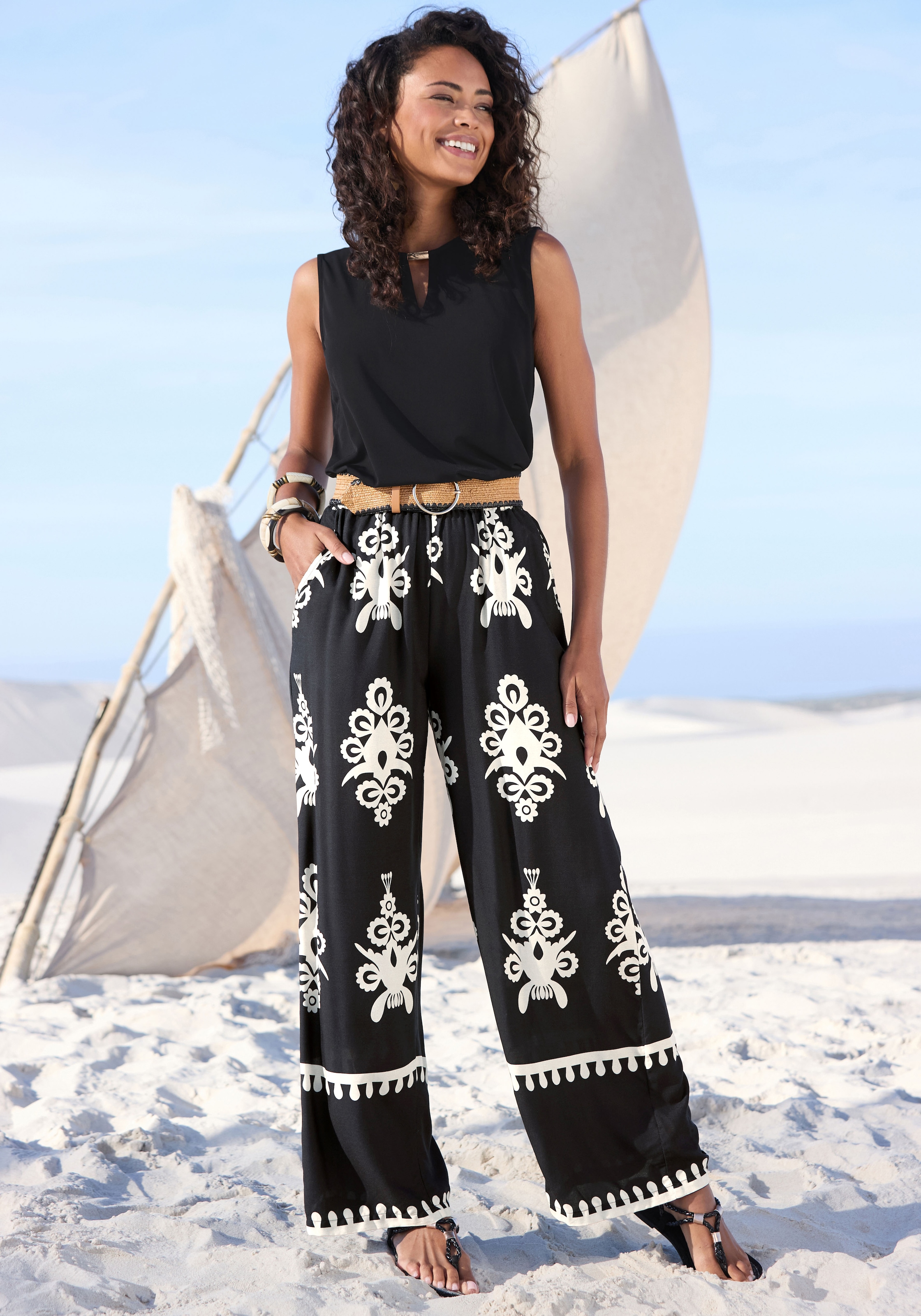 LASCANA Palazzohose, mit Ethnoprint, Sommerhose