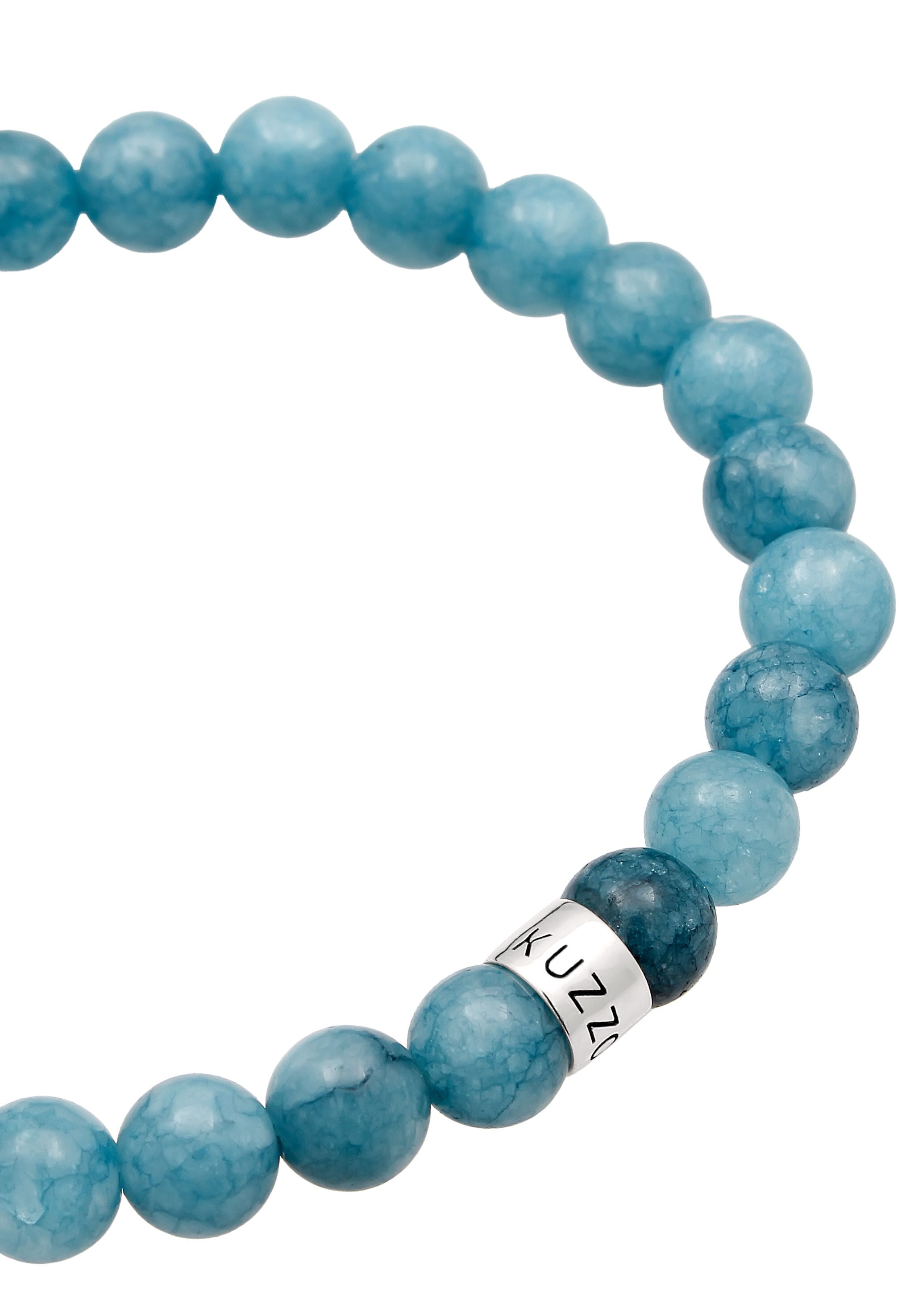 Kuzzoi Armkette »Armband Perlen Achat Aquamarin 925 Sterling Silber«