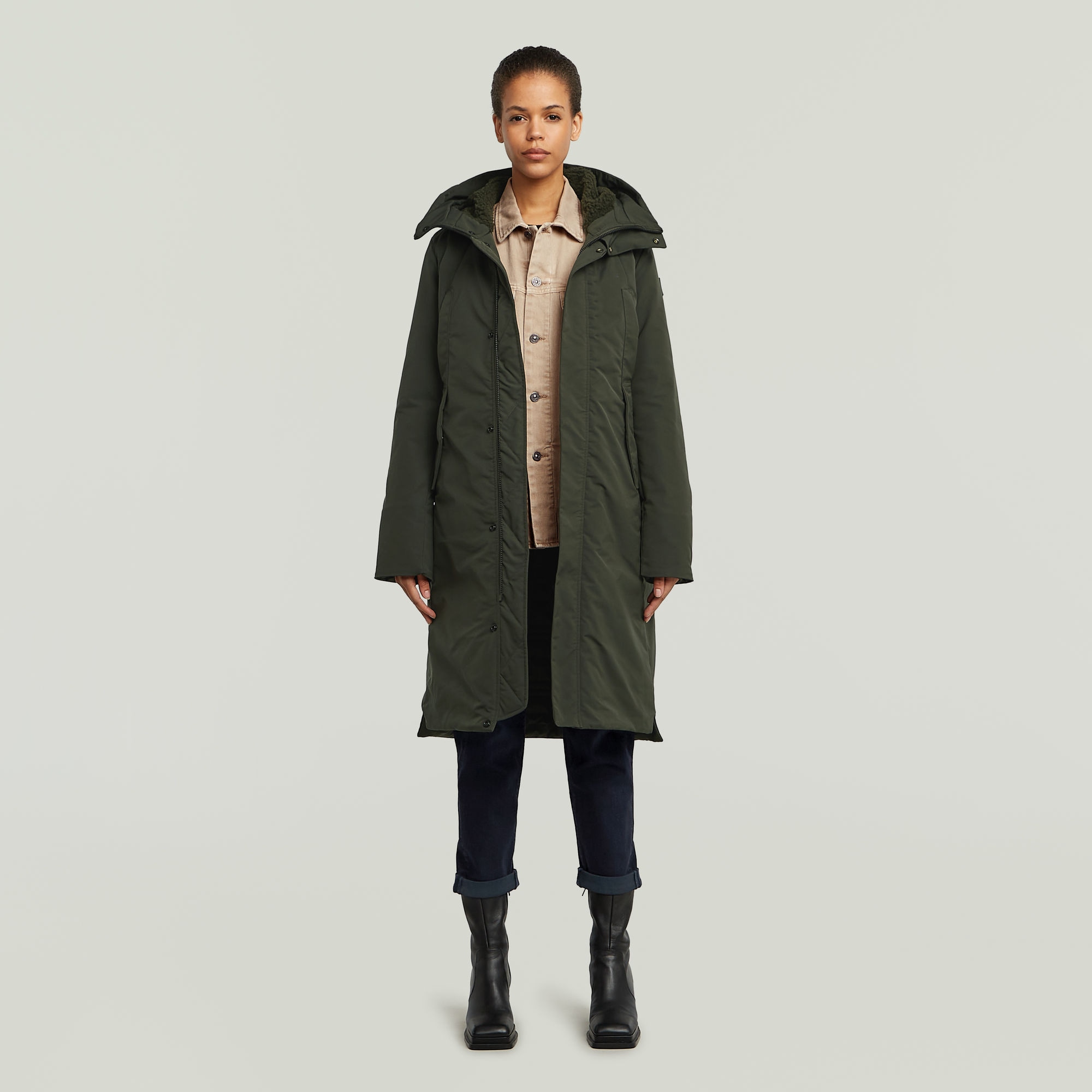 G-STAR Langjacke »Vodan 2.0 Long Jacket« mit Kapuze in der Taille verstellbar