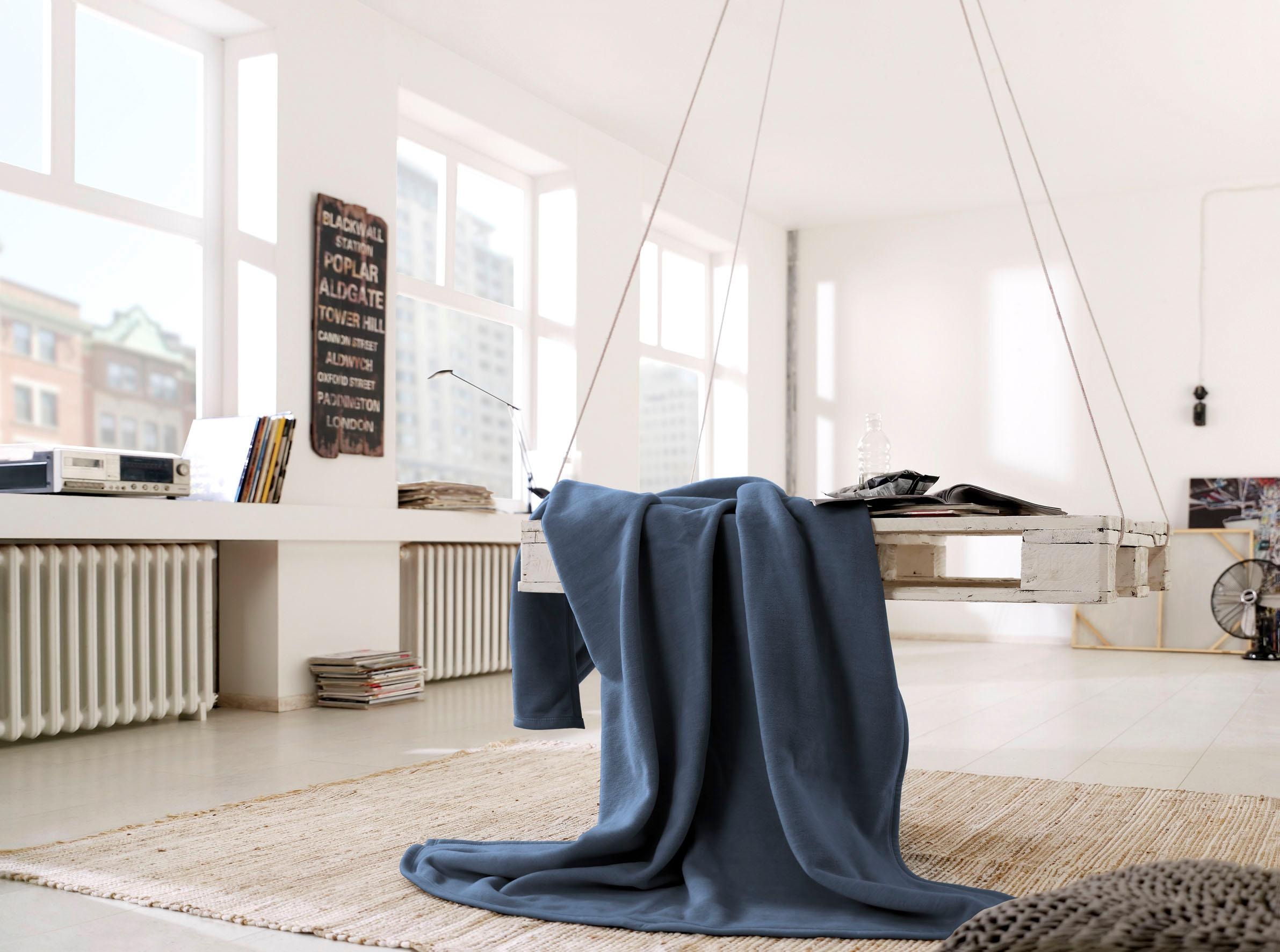Biederlack Wohndecke »Cotton Home« im Uni Design, Kuscheldecke
