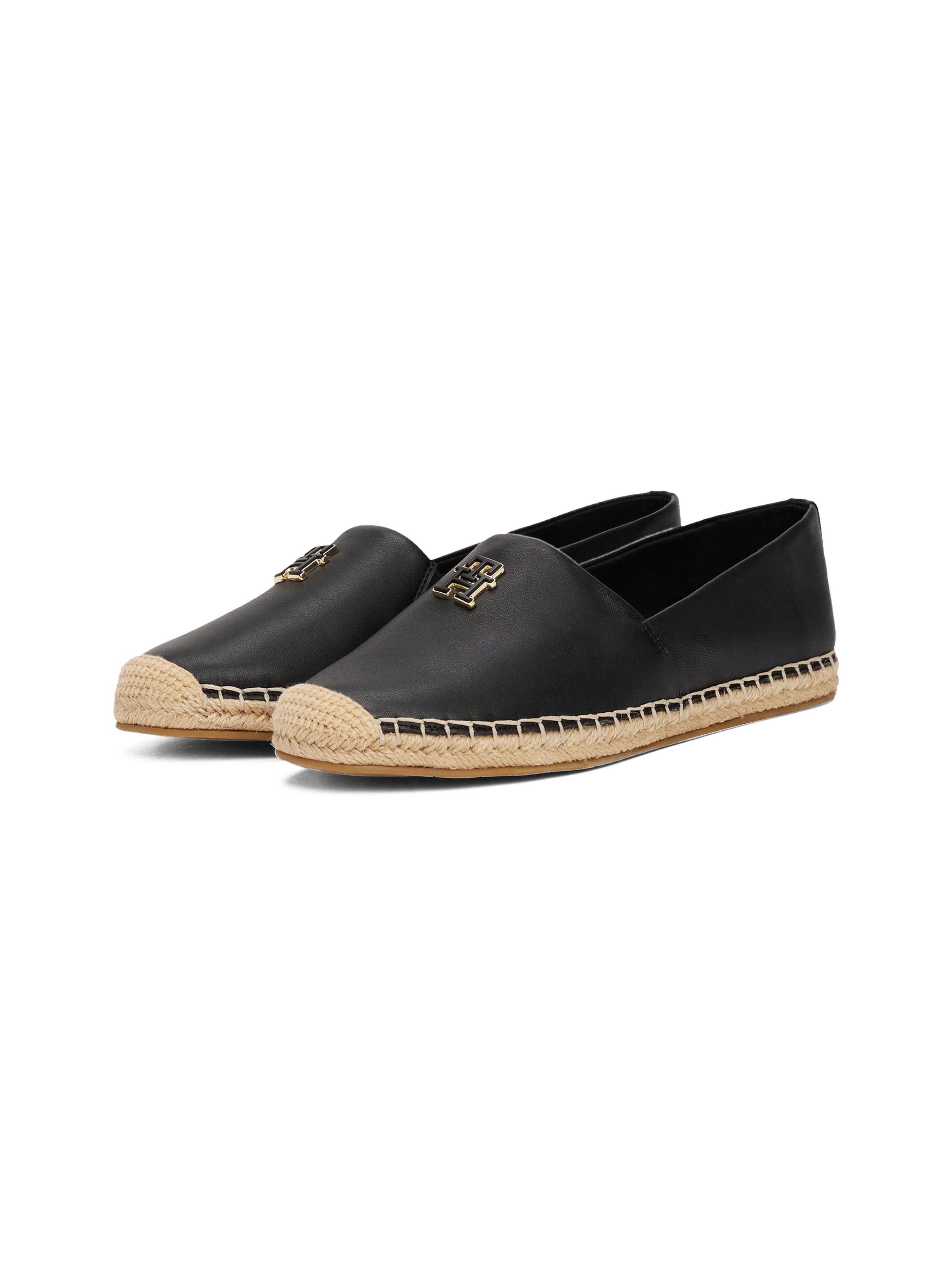 TOMMY HILFIGER Espadrille »TH LOGO LEATHER ESPADRILLE«, Sommermode, Flats, Slipper, Schlupfschuh in...