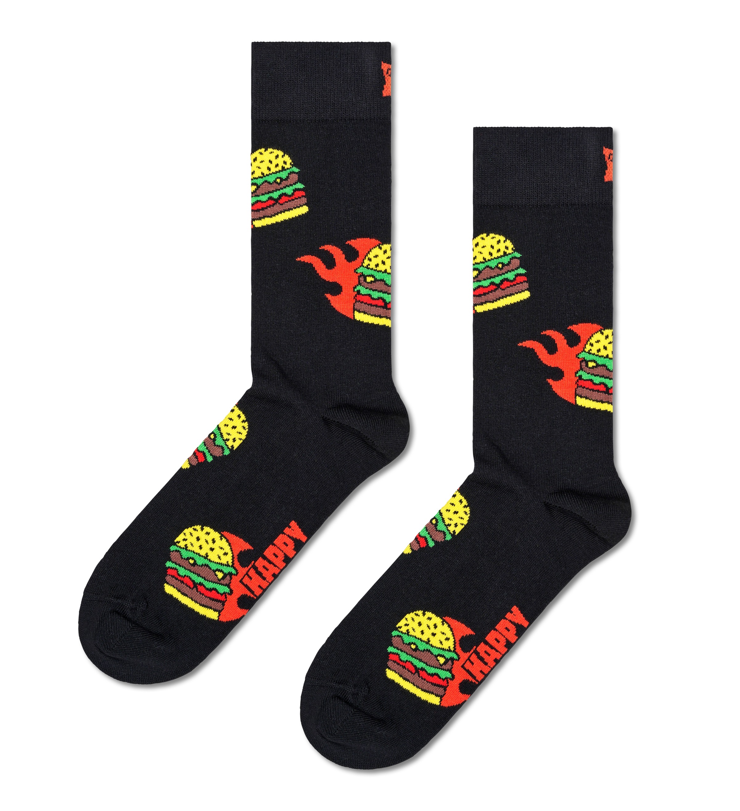 Happy Socks Langsocken, (Box, 2er-Pack), mit coolem Burger-Motiv