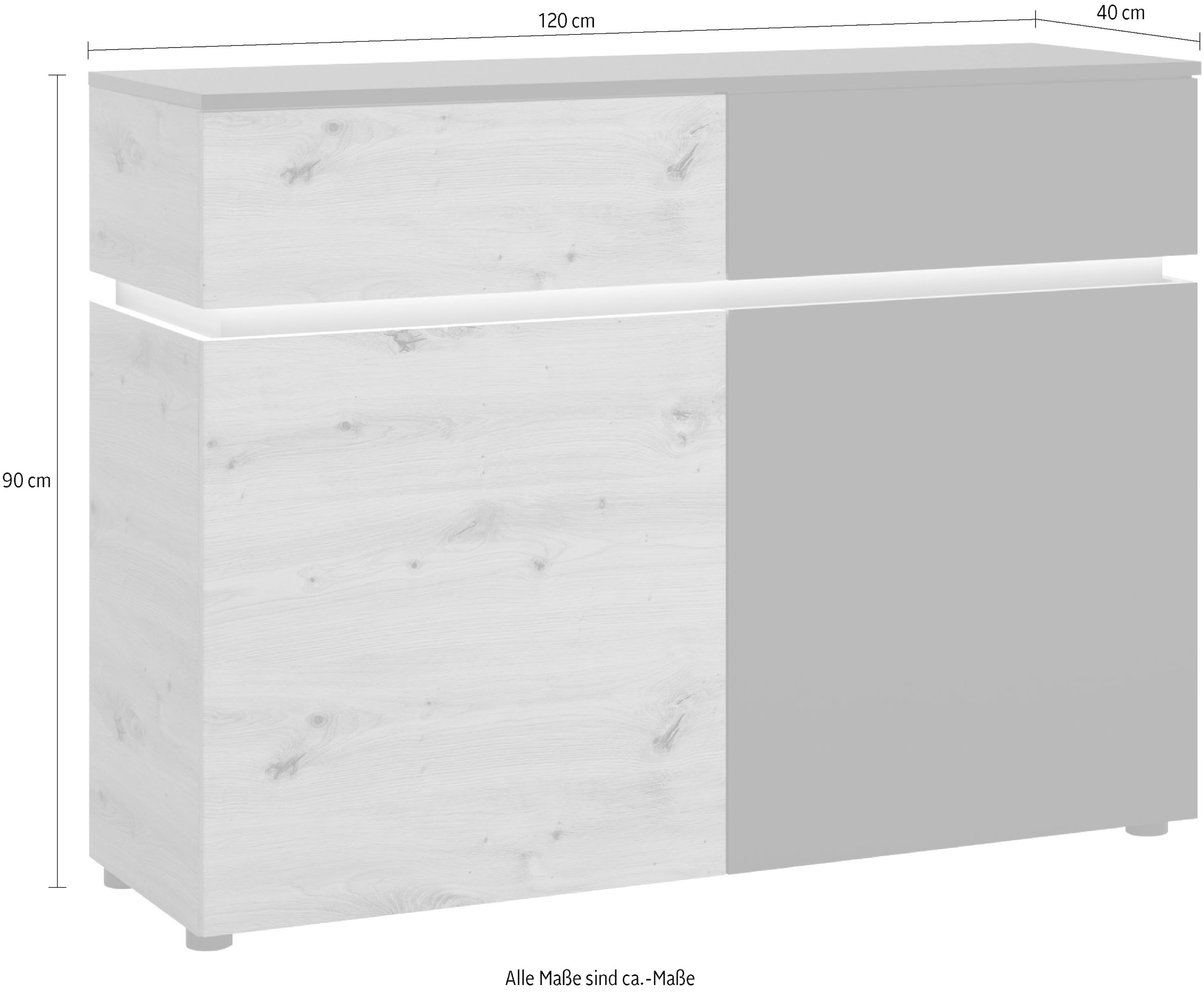 INOSIGN Sideboard »Luci«, Breite 120 bei cm OTTO