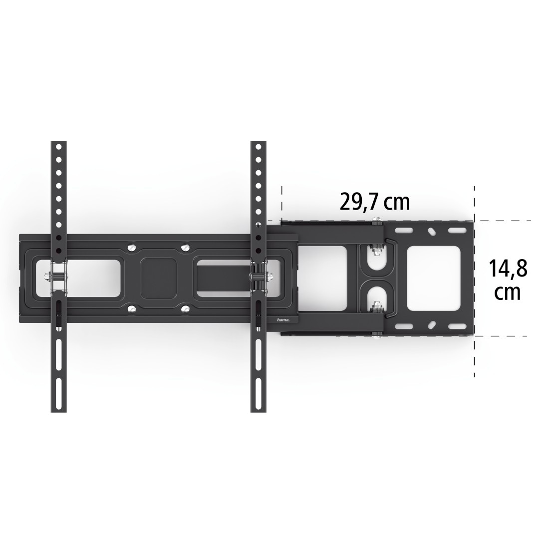 Hama TV-Wandhalterung »Wand Halterung universal für Fernseher, 32 43 50 55 65 Zoll, bis 35 kg« bis 165 cm Zoll ausziehbar, schwenkbar, neigbar, einfache Montage, TV Halter bis 65"