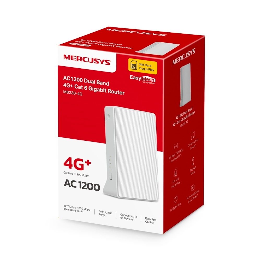 TP-Link 4G/LTE-Router »Mercusys MB230-4G AC1200 Wi-Fi 4G+«