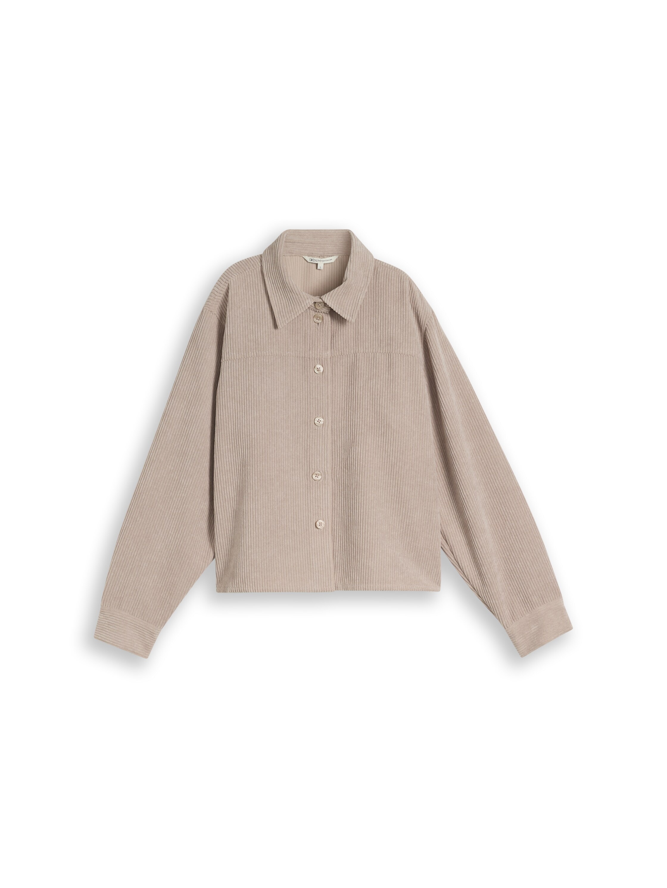 TOM TAILOR Denim Langarmbluse Cord-Overshirt mit Knopfleiste