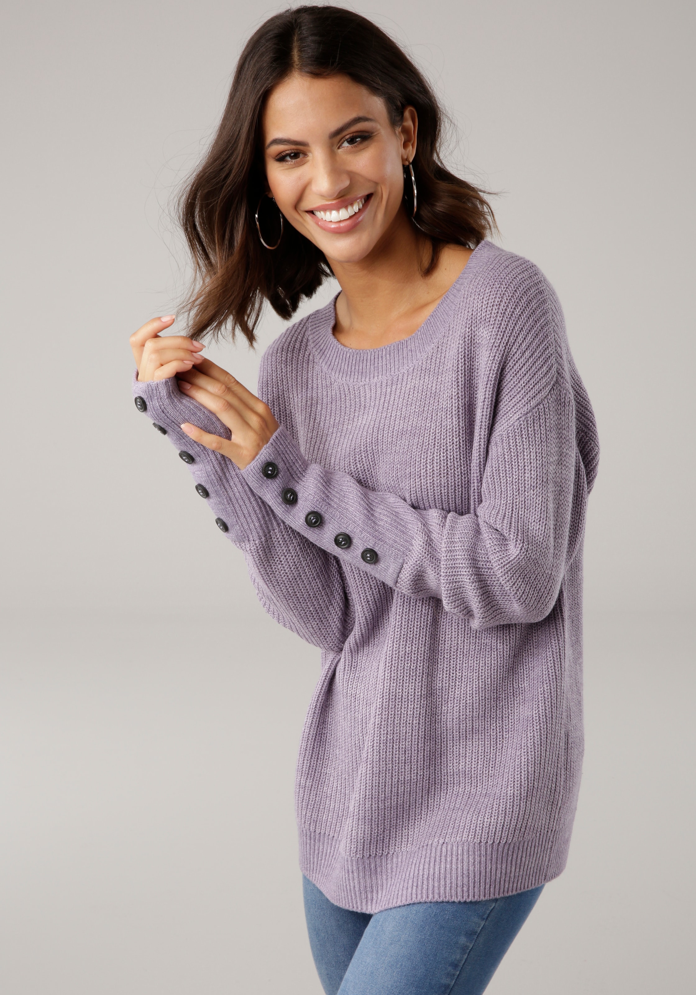 Laura Scott Strickpullover, mit Zierknöpfen