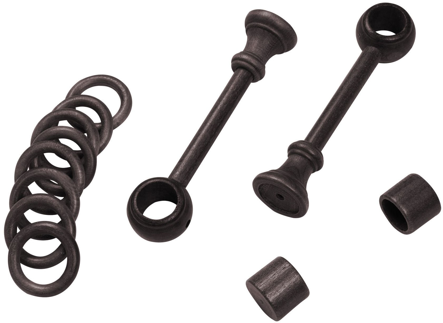 SN DECO GROUP Gardinenstange »Cafiro« 1 läufig-läufig Fixmaß 28 mm, Holz, verschiedene Längen und Farben, Komplettset