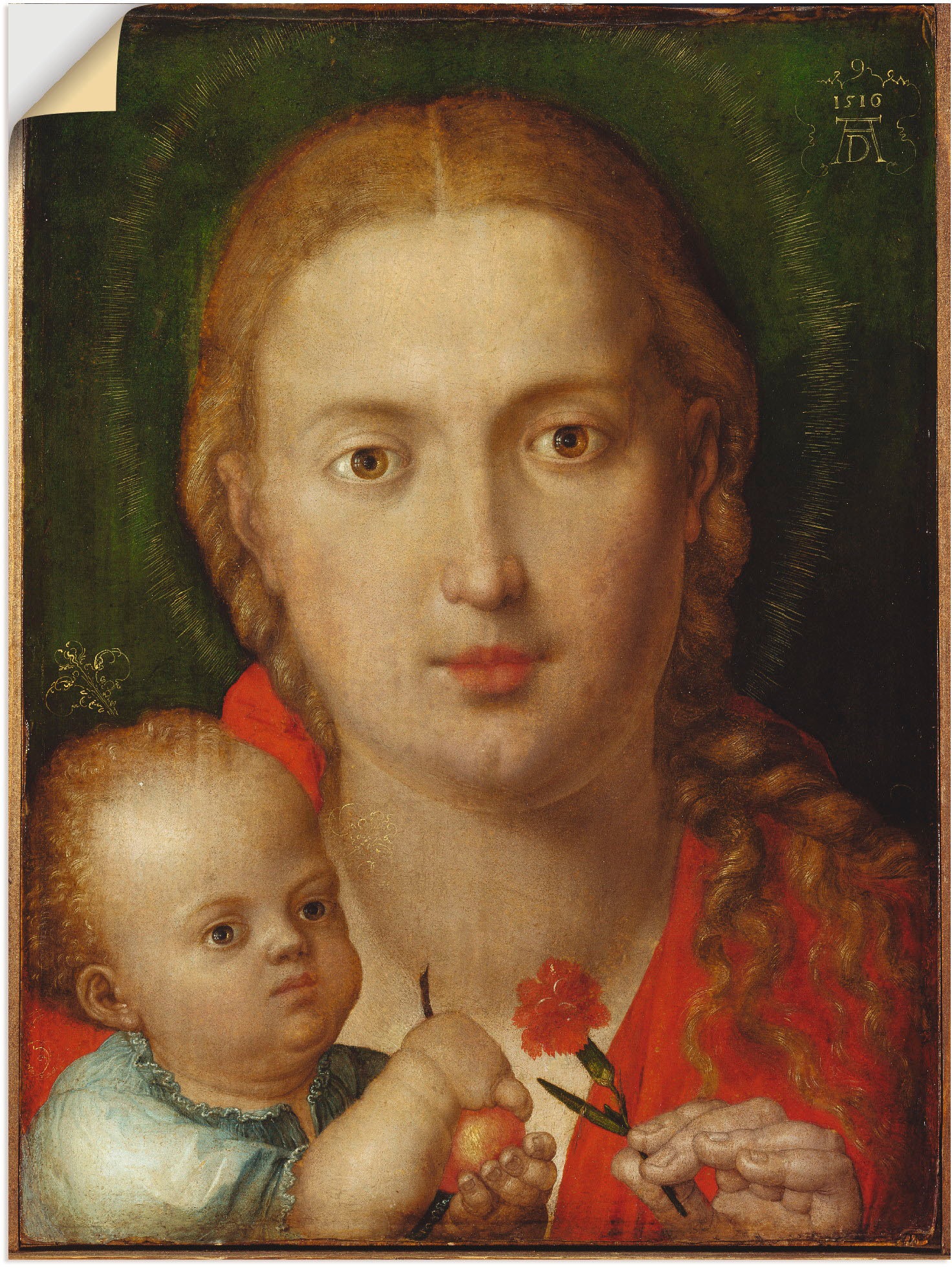 Artland Wandbild »Muttergottes mit der Nelke. 1516«, Religion, (1 St.), in vielen Größen & Produktarten -Leinwandbild, Poster, Wandaufkleber / Wandtattoo auch für Badezimmer geeignet