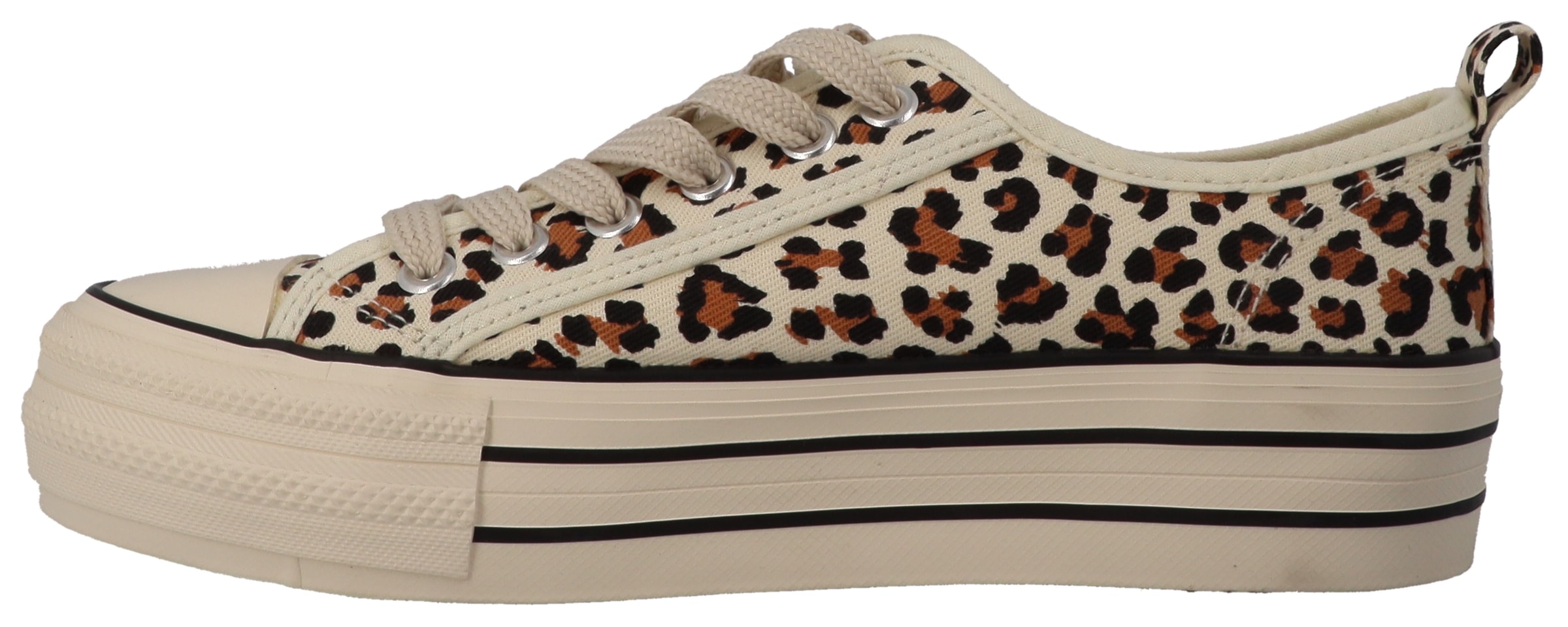 TOM TAILOR Plateausneaker, Freizeitschuh, Halbschuh, Schnürschuh in Leo-Optik