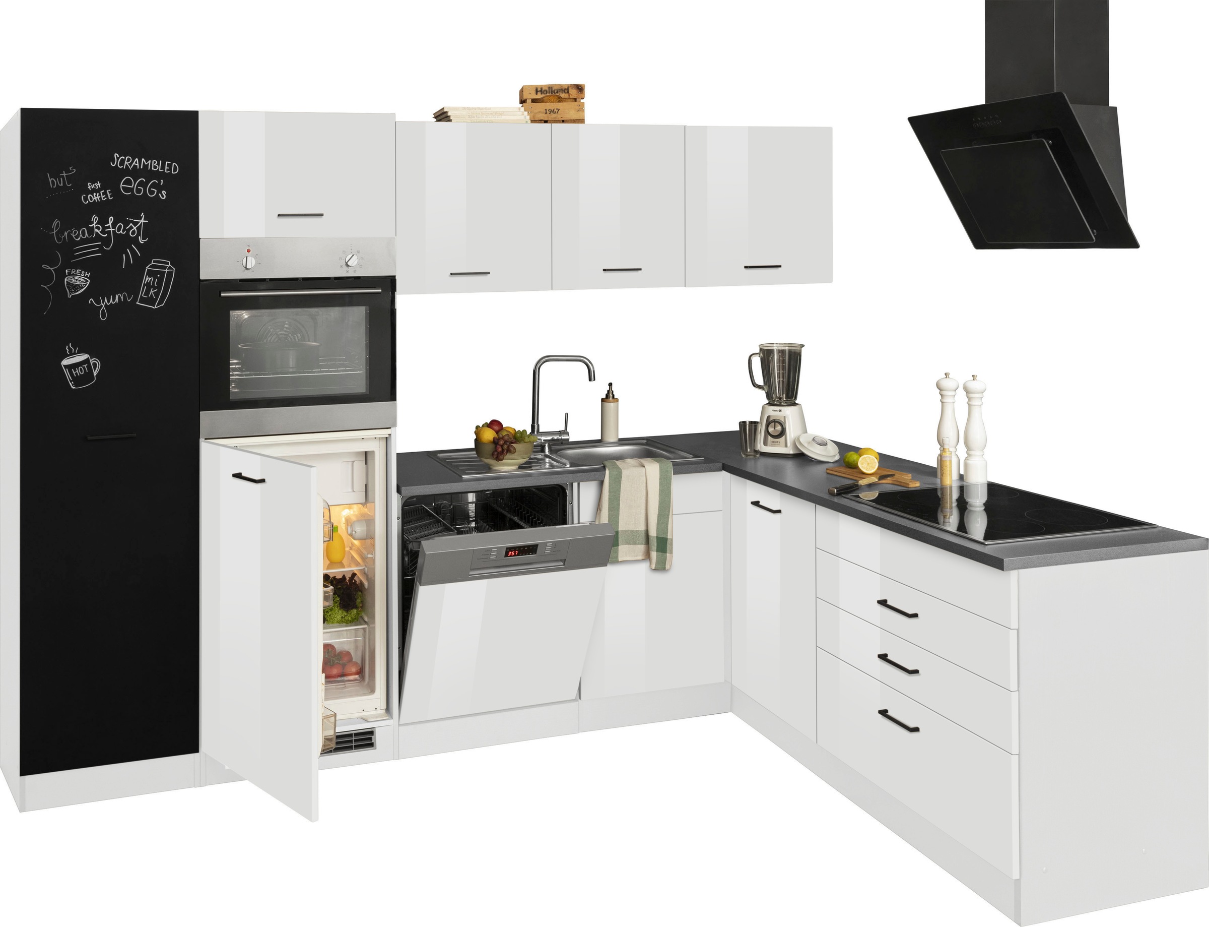 KOCHSTATION Winkelküche »KS-Trier«, ohne E-Geräte, Stellbreite 280/190 cm