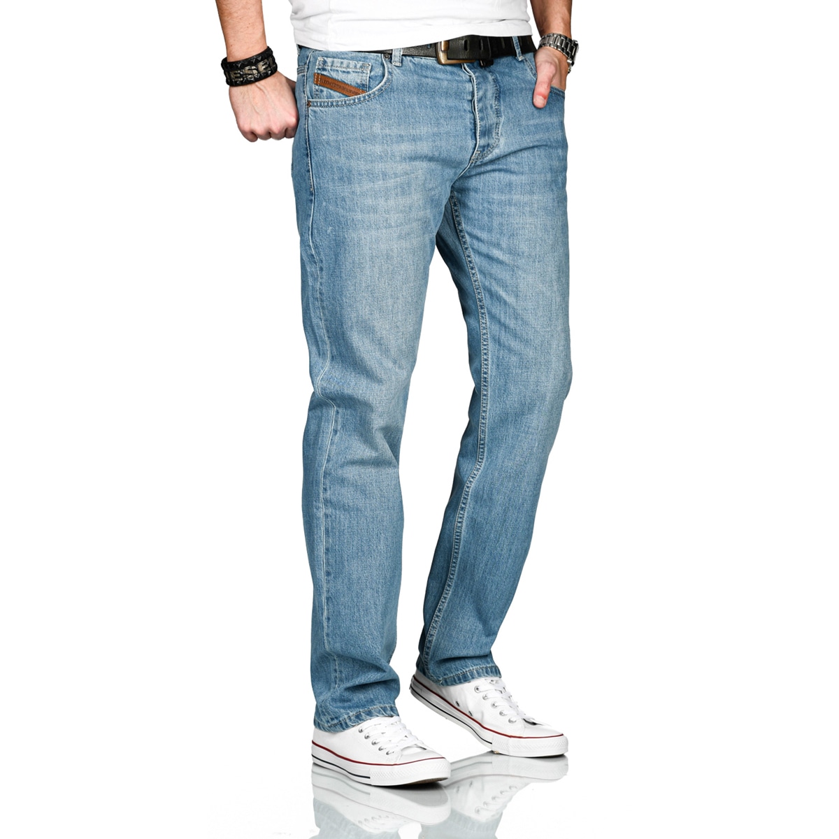 Alessandro Salvarini Comfort-fit-Jeans »A. Salvarini Marco Designer Herren Jeans Hose Basic Stretch Jeanshose Comfort Fit«