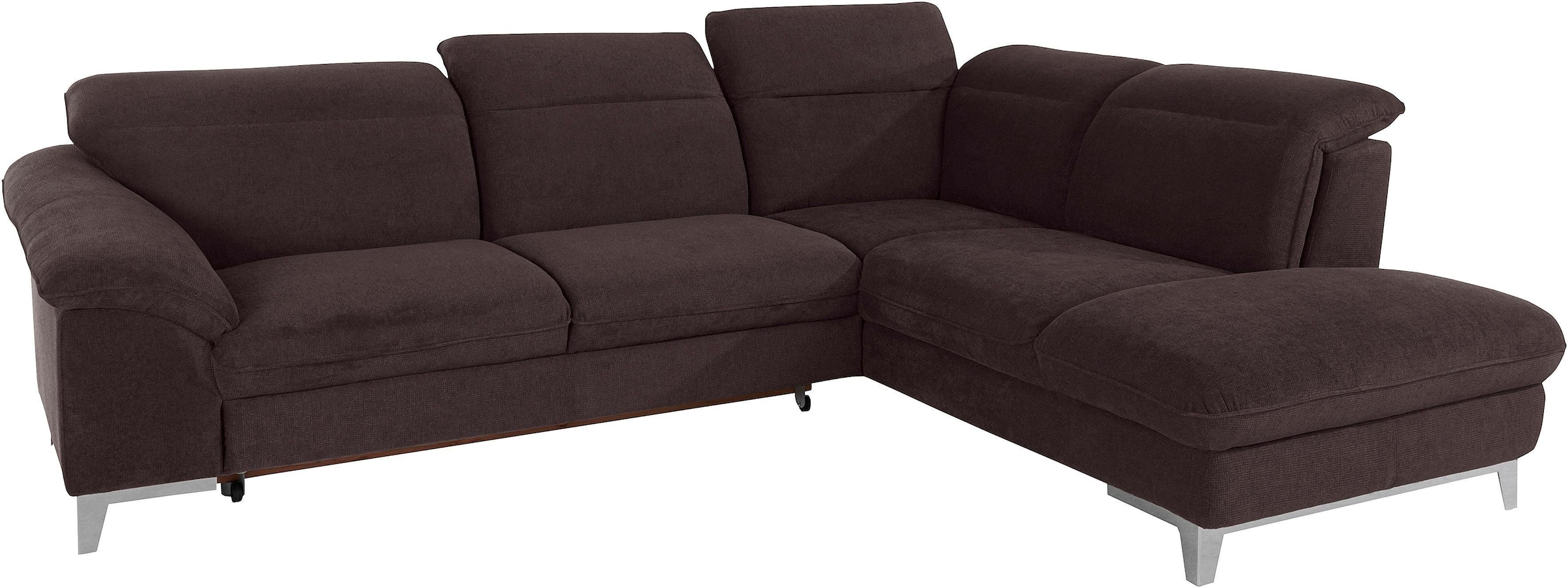COTTA Polstergarnitur »Teresa L-Form«, (Set), Set bestehend aus: Ecksofa mit Kopfteilverstellung & Hocker