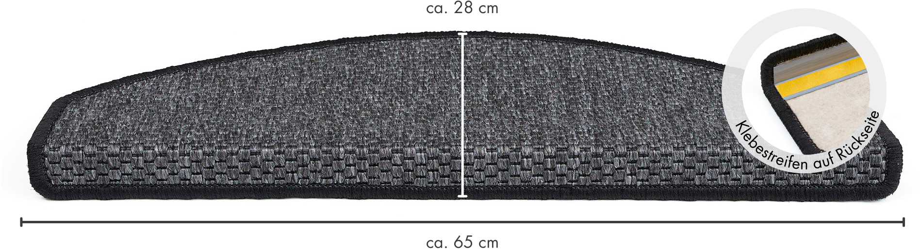 Andiamo Stufenmatte »Skagen, Made in Netherlands«, halbrund, 5 mm Höhe, meliert, selbstklebend, strapazierfähig, 15 Stück in einem Set
