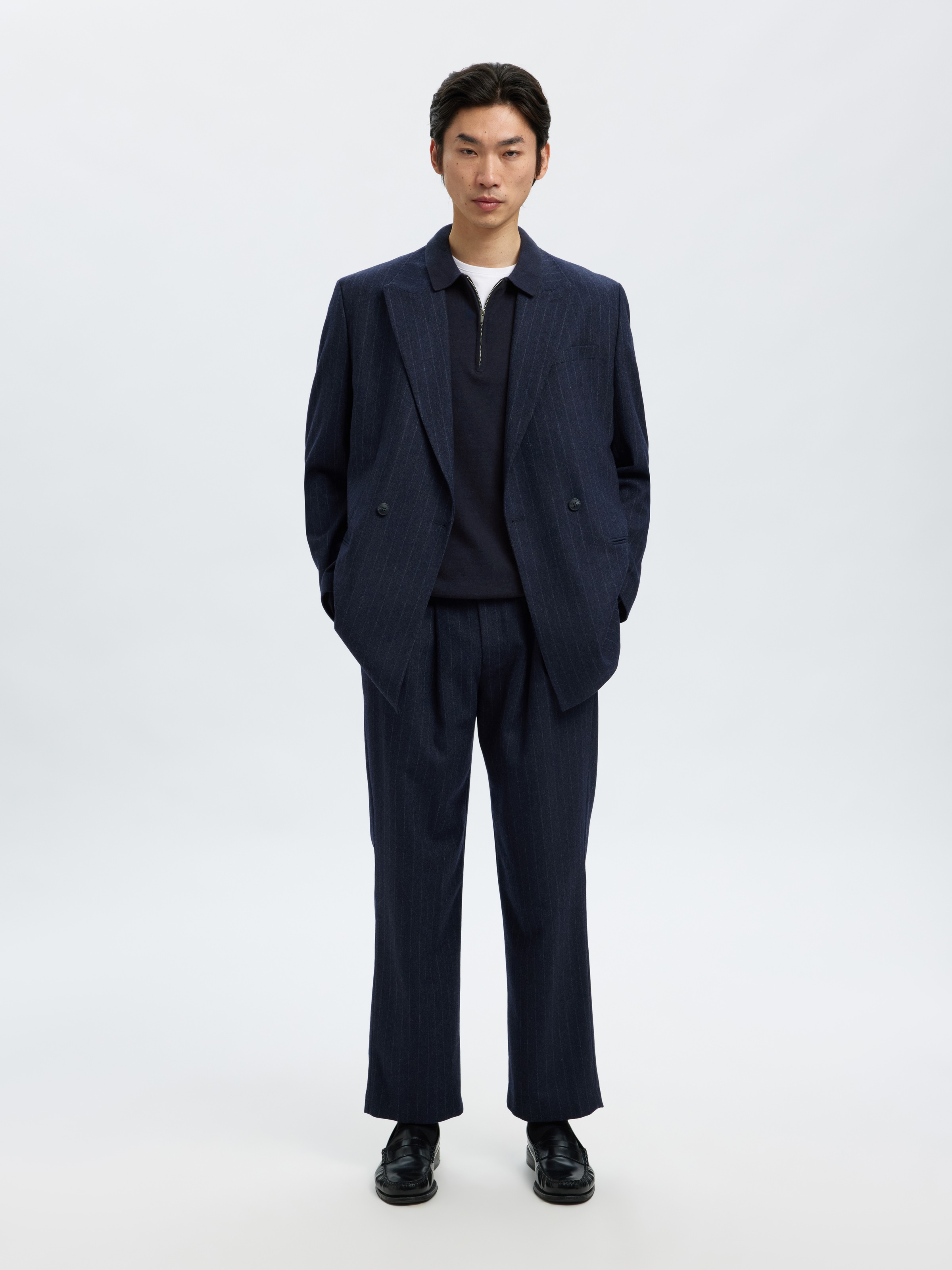 SELECTED HOMME Polokragenpullover »SLHBERG LS HALF ZIP POLO NOOS«