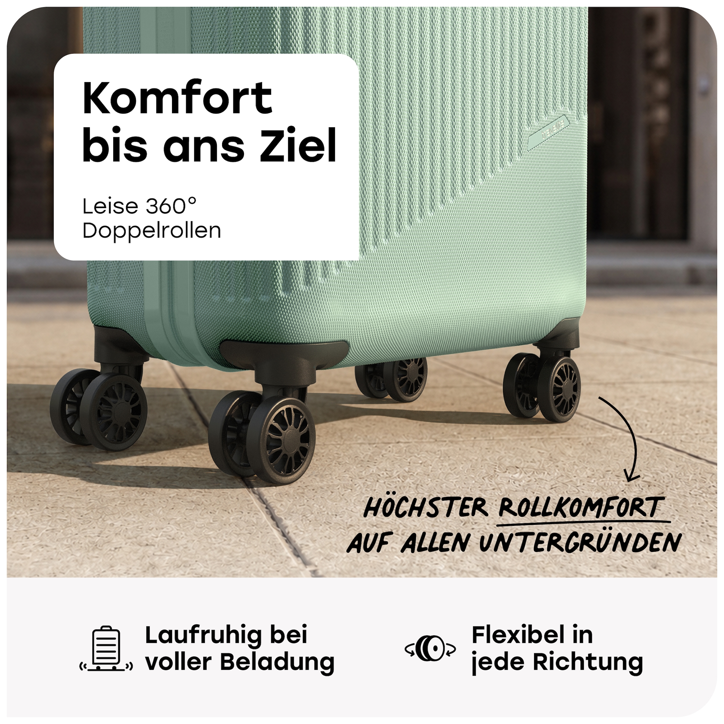 travelite Hartschalen-Trolley »BALI Reisekoffer Hartschale« 34 l 4 Rollen TSA-Schloss – robustes Reisegepäck