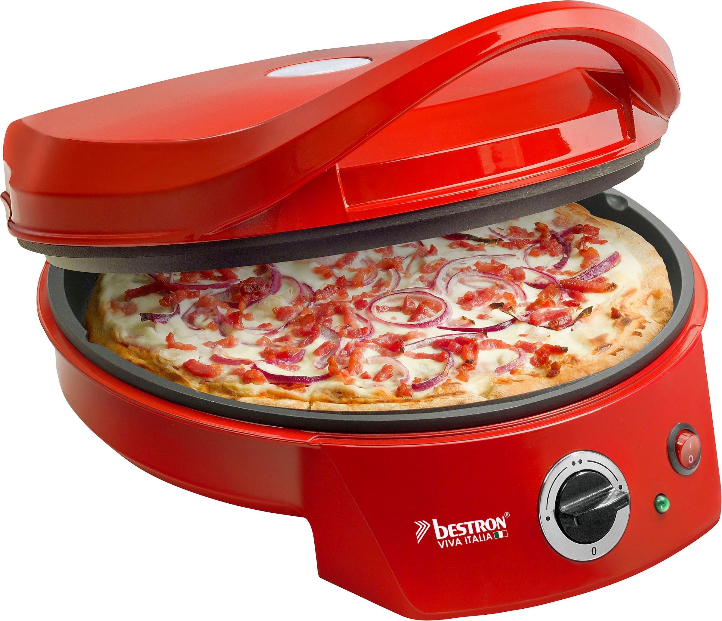 bestron Pizzaofen »APZ400 Viva Italia«, Ober-/Unterhitze, Bis max. 180°C, 1800 Watt, Rot