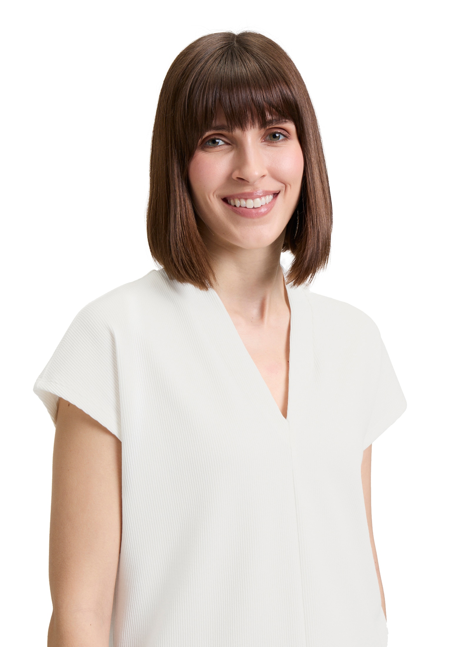 Betty&Co Kurzarmshirt »Casual-Shirt mit V-Ausschnitt«