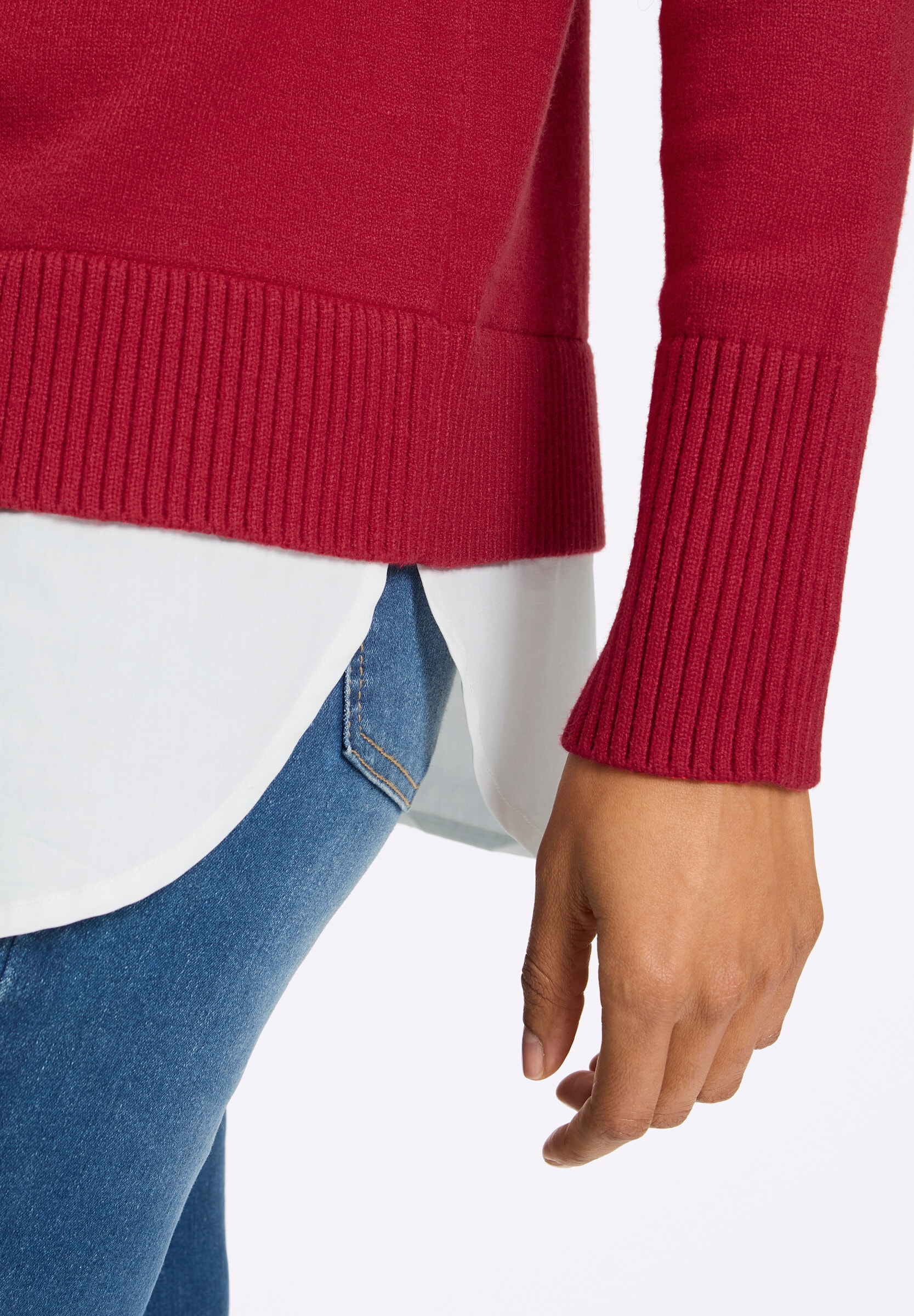heine Strickpullover »2-in-1-Pullover 2-in-1-Pullover mit Bluseneinsatz«