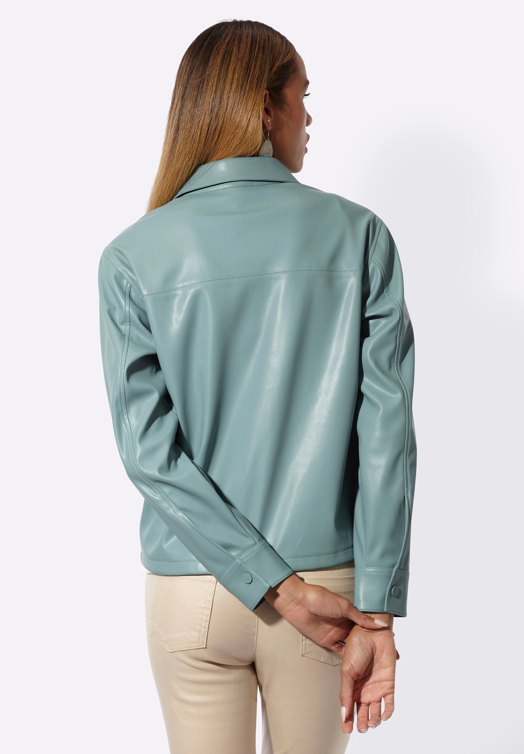 creation L Jackenblazer »Lederimitat-Blazer Lederimitat-Blazer mit verdeckter Druckknopfleiste«
