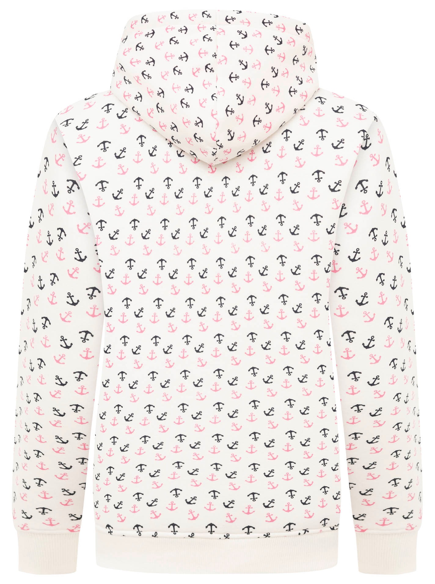 Zwillingsherz Hoodie »"Anker AOP"«, mit allover Ankerprint, pinker Kapuze