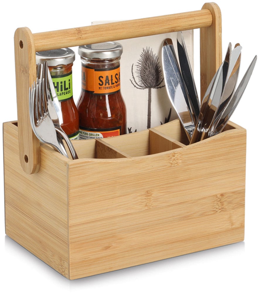 Zeller Present Aufbewahrungskorb »mit Tragegriff, Bambus« Utensilienhalter, Bambusgriff