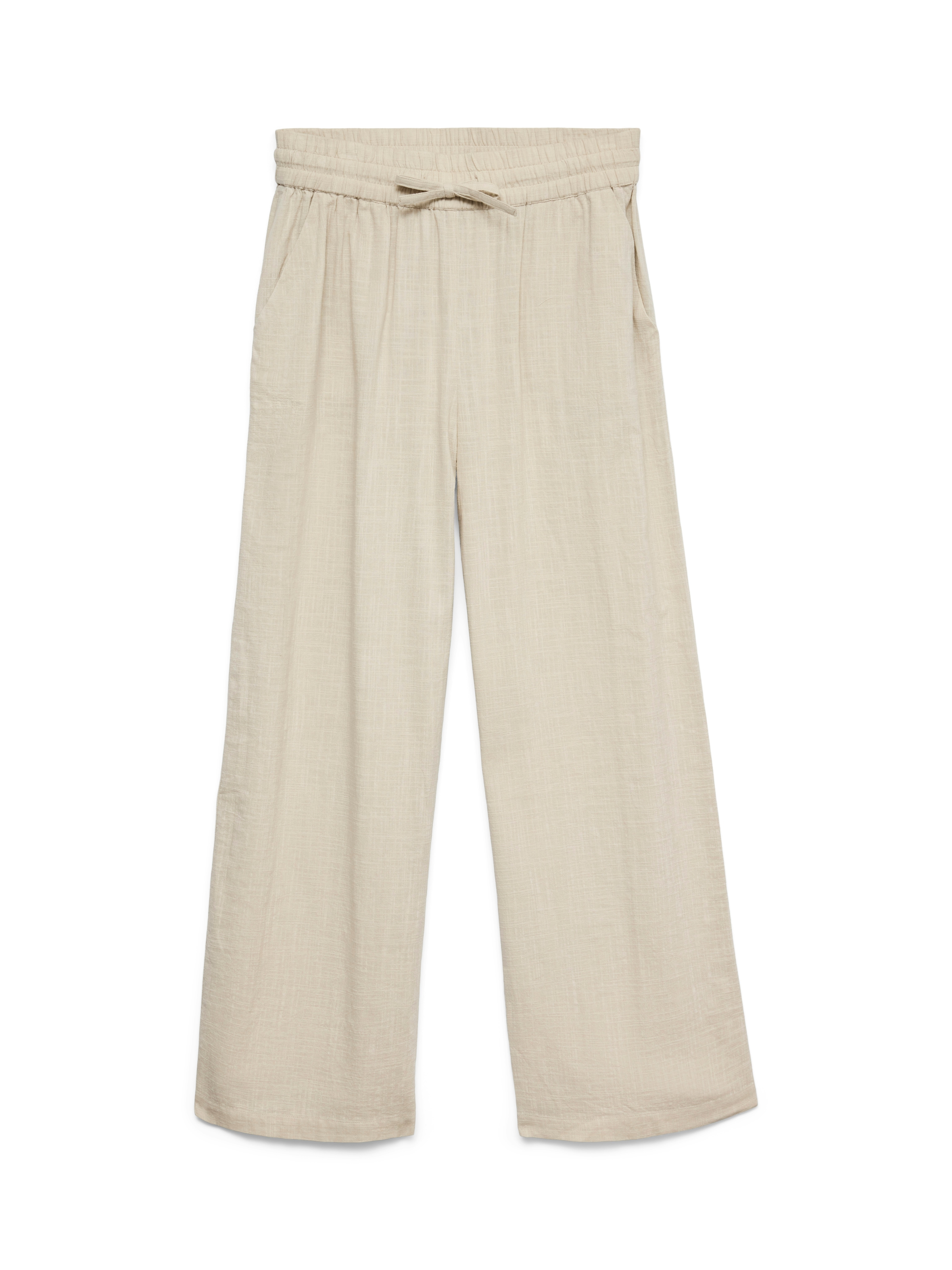 Vero Moda Schlupfhose »VMCAIA MW WIDE PANT WVN NOOS«, Sommerhose, mit Leinen