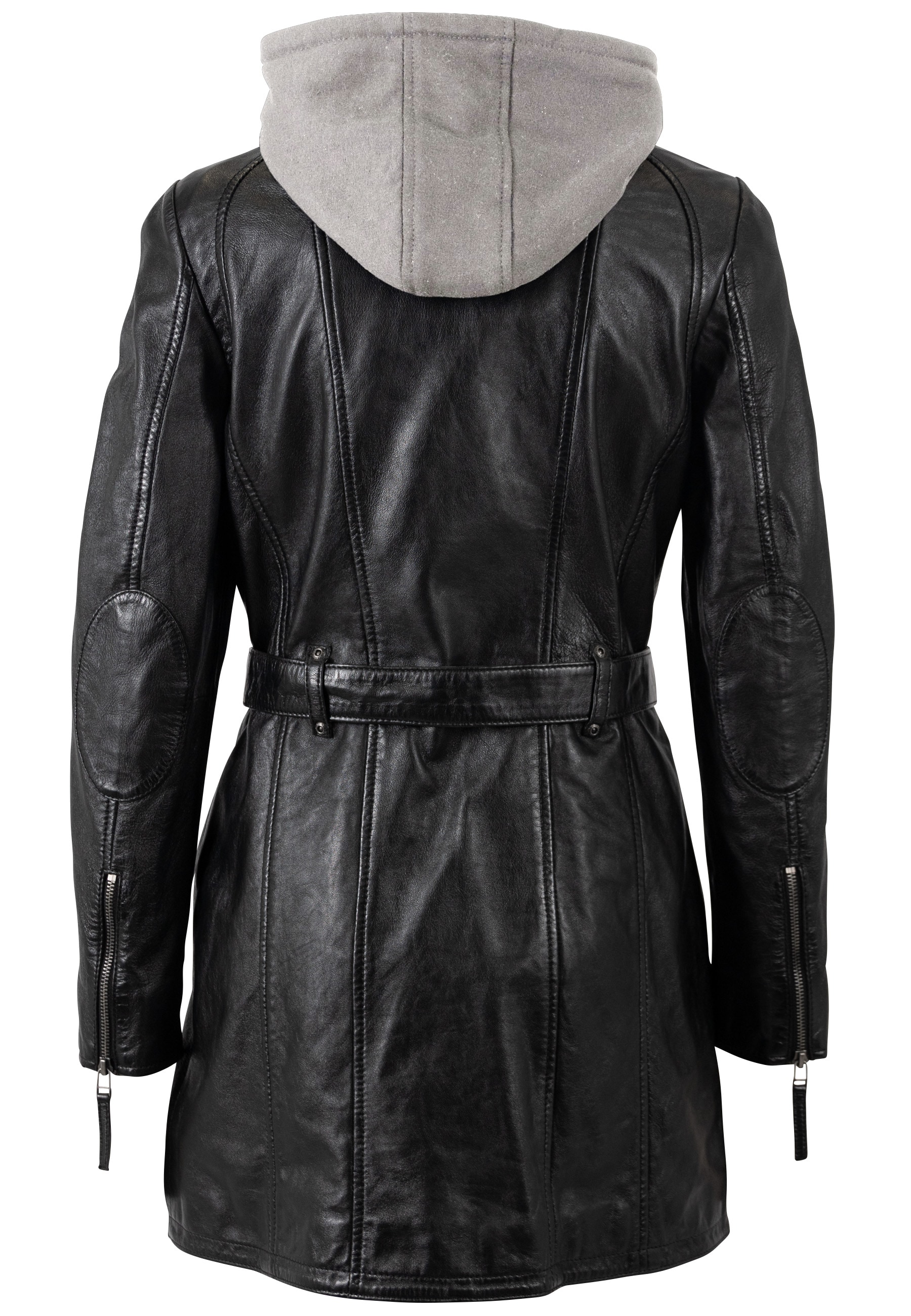 Mauritius Ledermantel »BENTE2« mit Gürtel,  lange Lederjacke mit Gürtel & abnehmbarem Kapuzen-Inlay