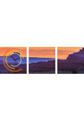 Conni Oberkircher´s Bild mit Uhr »Violet Rocks - Berge im Sonnenuntergang«, Berge,... kaufen