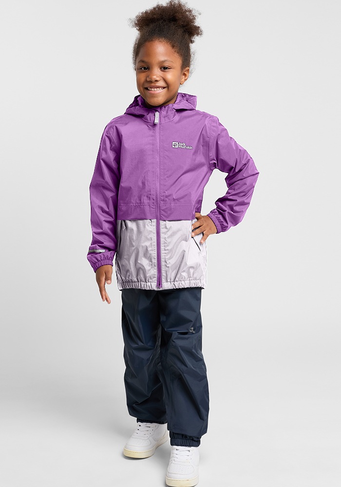 Jack Wolfskin Regenjacke »RAINY DAYS 2L JKT K« mitKapuze in lila, Größe 128