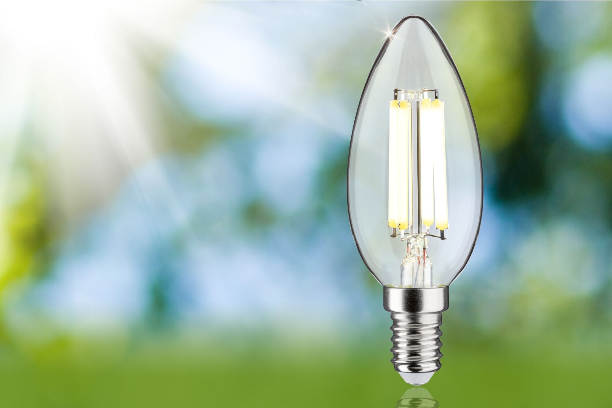 Paulmann LED-Leuchtmittel »Eco-Line Filament 230V LED Kerze E14 1er-Set 525lm 2,5W 4000K  Klar« E14 1 Stk. Neutralweiß