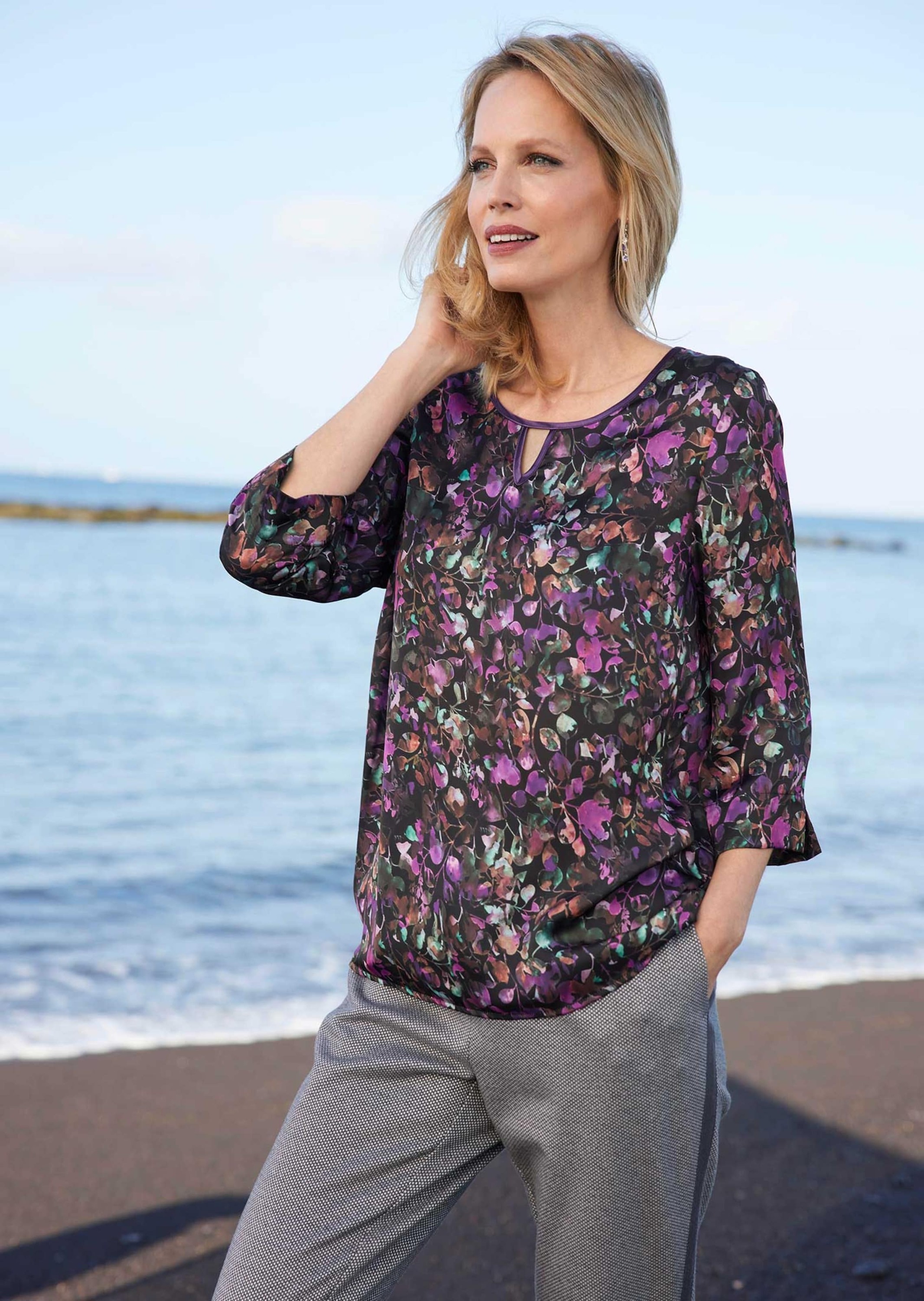 GOLDNER Druckbluse »Seidig fließende Druckbluse«