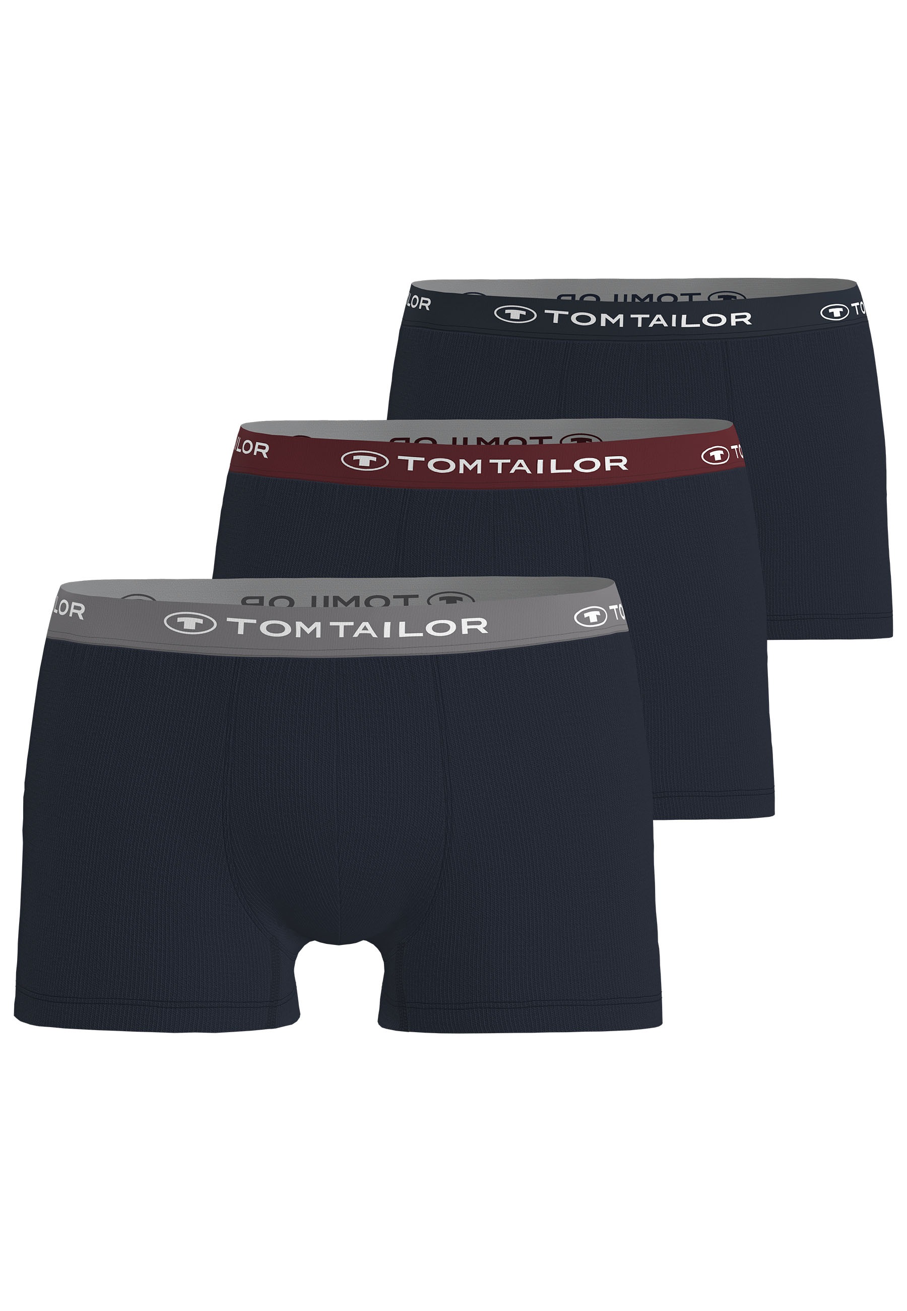 TOM TAILOR Boxershorts »Buffer« 3er Pack,  weich, bequem, basic, eng, Logobund, Baumwollmix