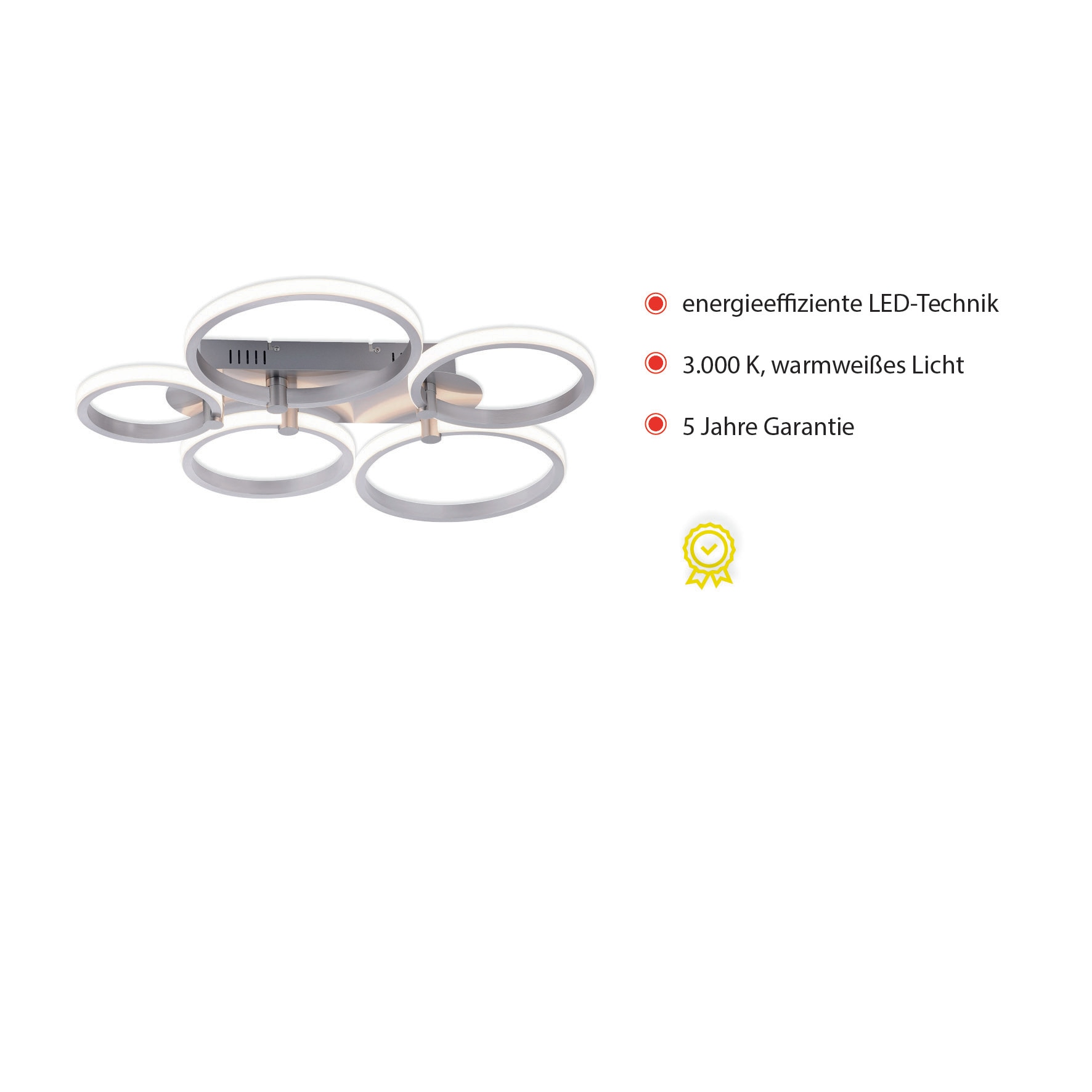 JUST LIGHT Deckenleuchte »JOHANNA« LED-Board 1 Stk. Warmweiß LED