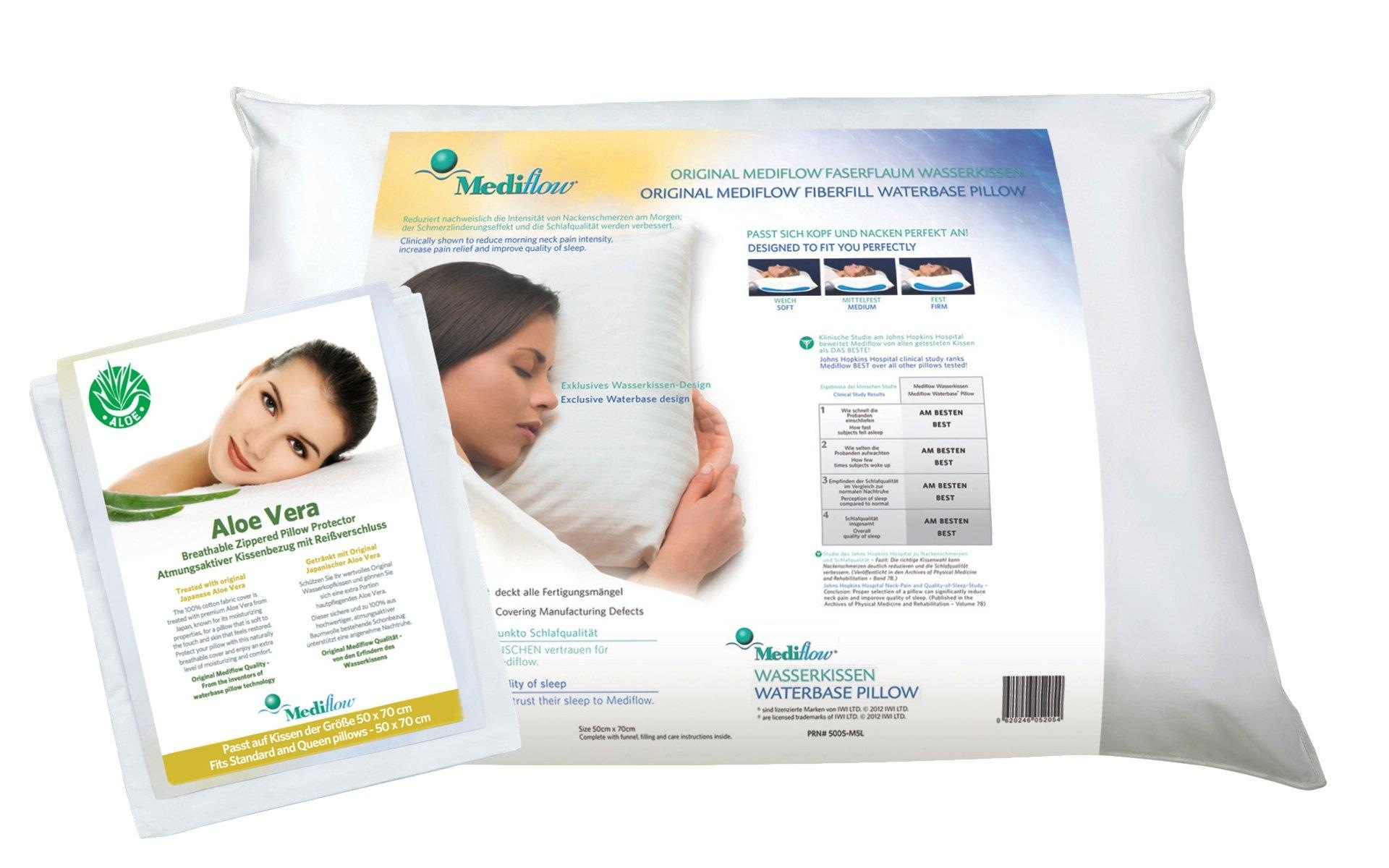 Mediflow Wasserkissen »5228«, Bezug: 100% Baumwolle, (2 St.)