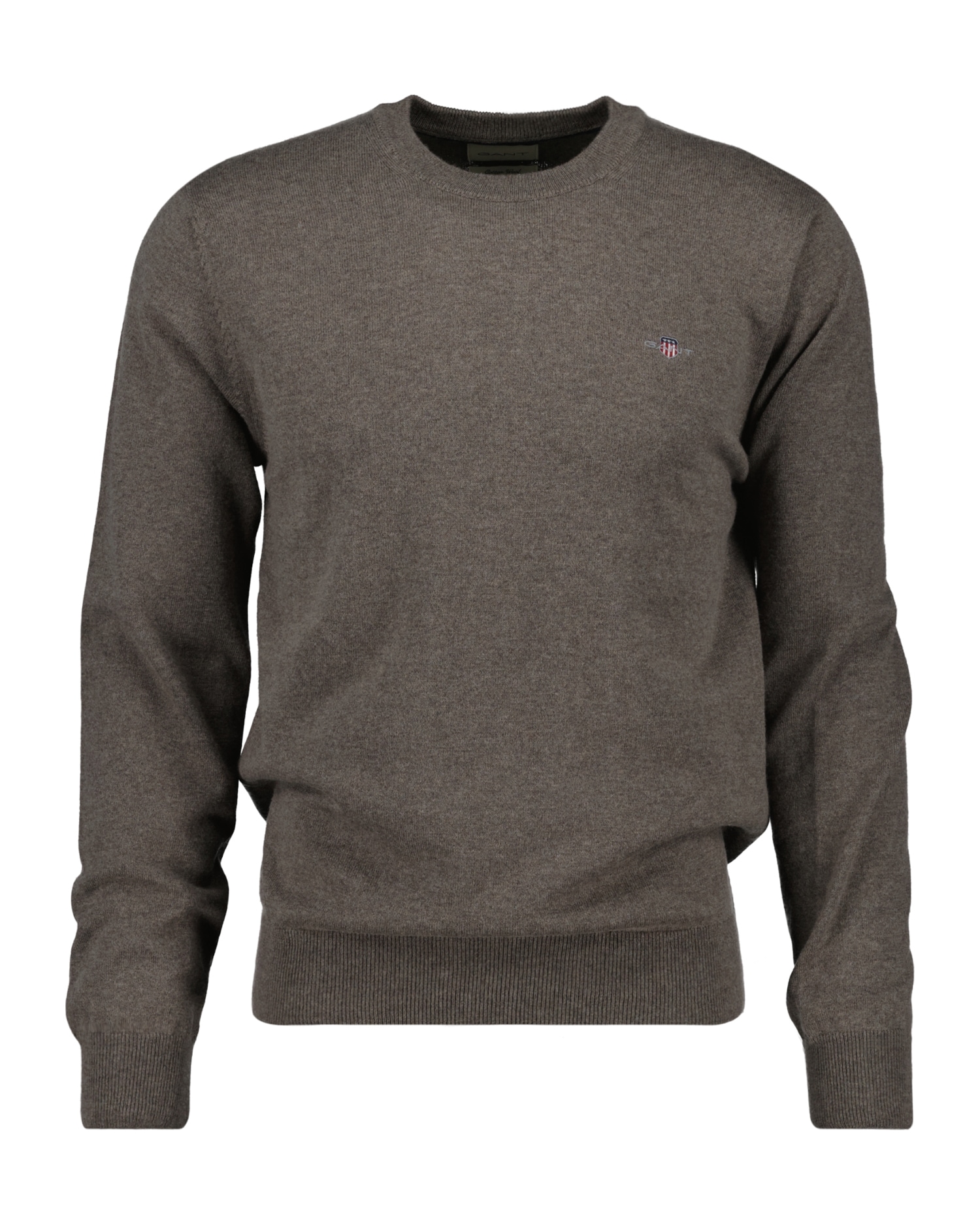 Gant Rundhalspullover »CTN/WO C-NECK«, mit Logostickerei