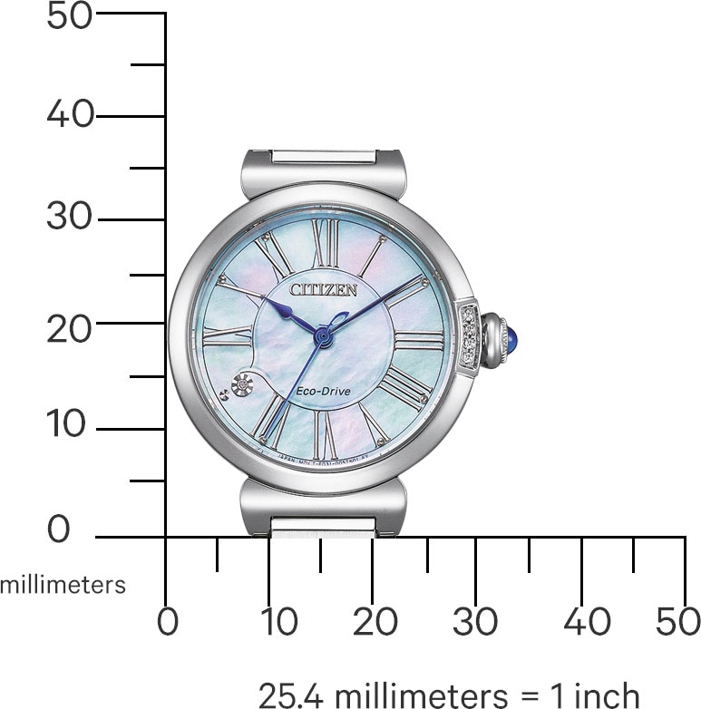 Citizen Solaruhr, Armbanduhr, Damenuhr, Edelstahlarmband, Saphirglas