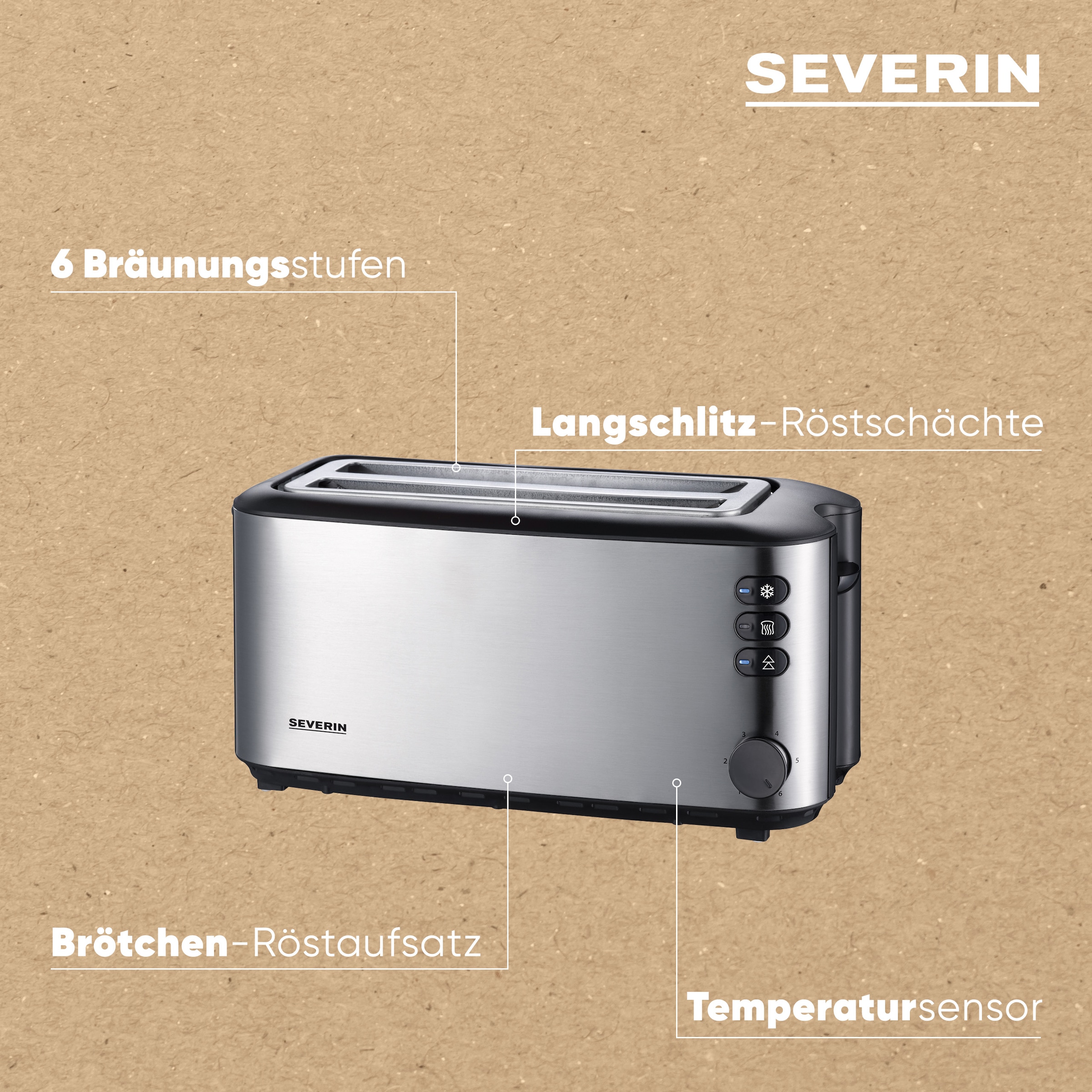 Severin Toaster »AT 2509« 2 lange Schlitze für 4 Scheiben 1400 W