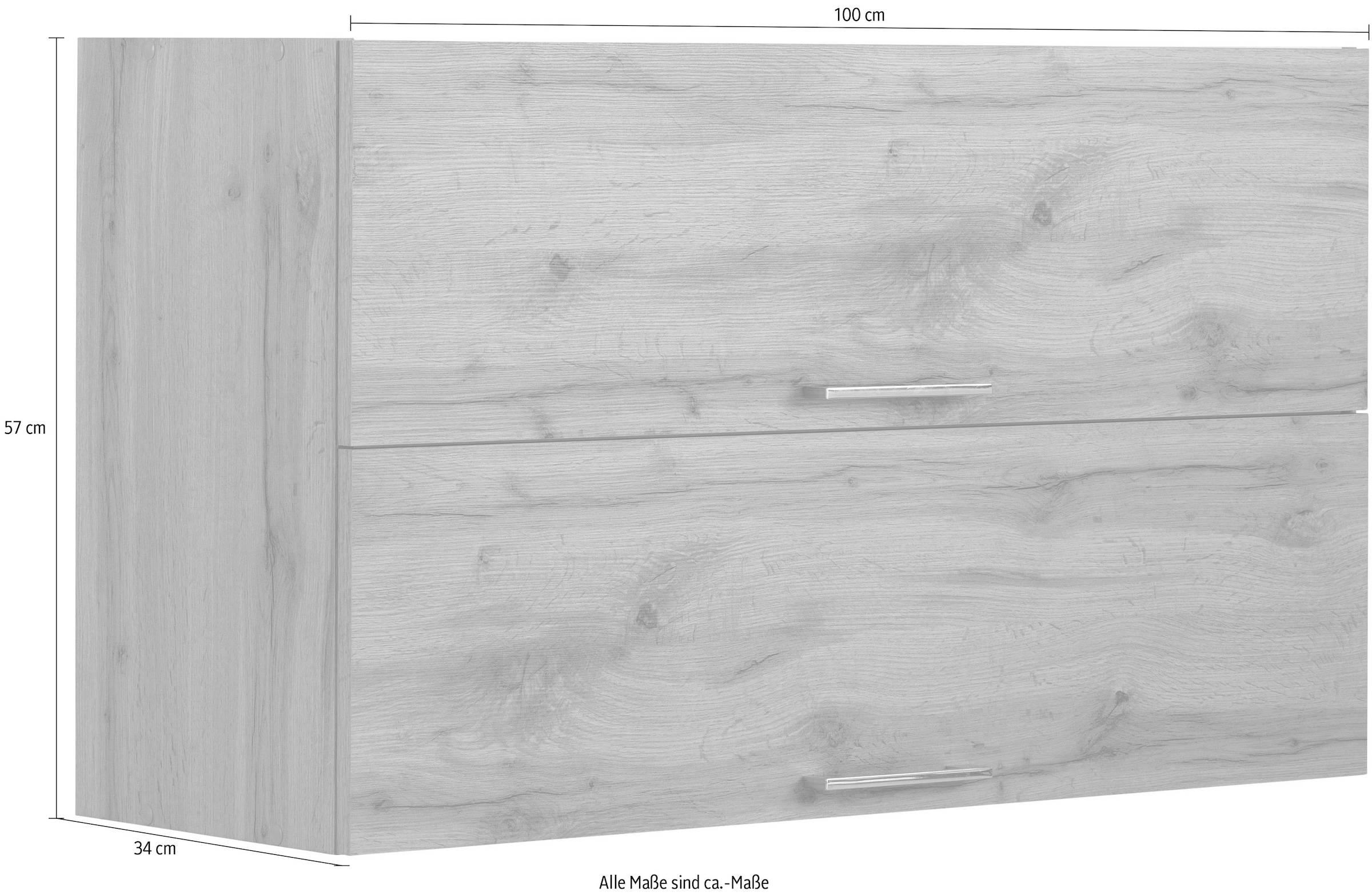 KOCHSTATION Klapphängeschrank »KS-Colmar« 100 cm, mit Metallgriff, für viel Stauraum