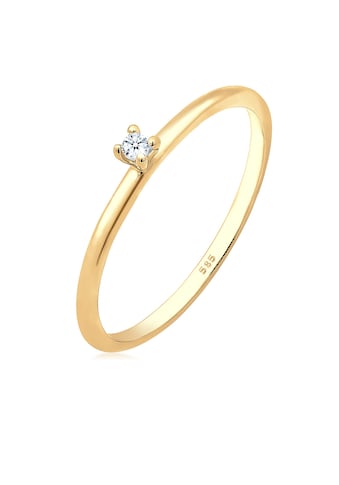 Elli DIAMONDS Diamantring »Verlobung Solitär Diamant (0.015 ct.) 585 Gelbgold« kaufen