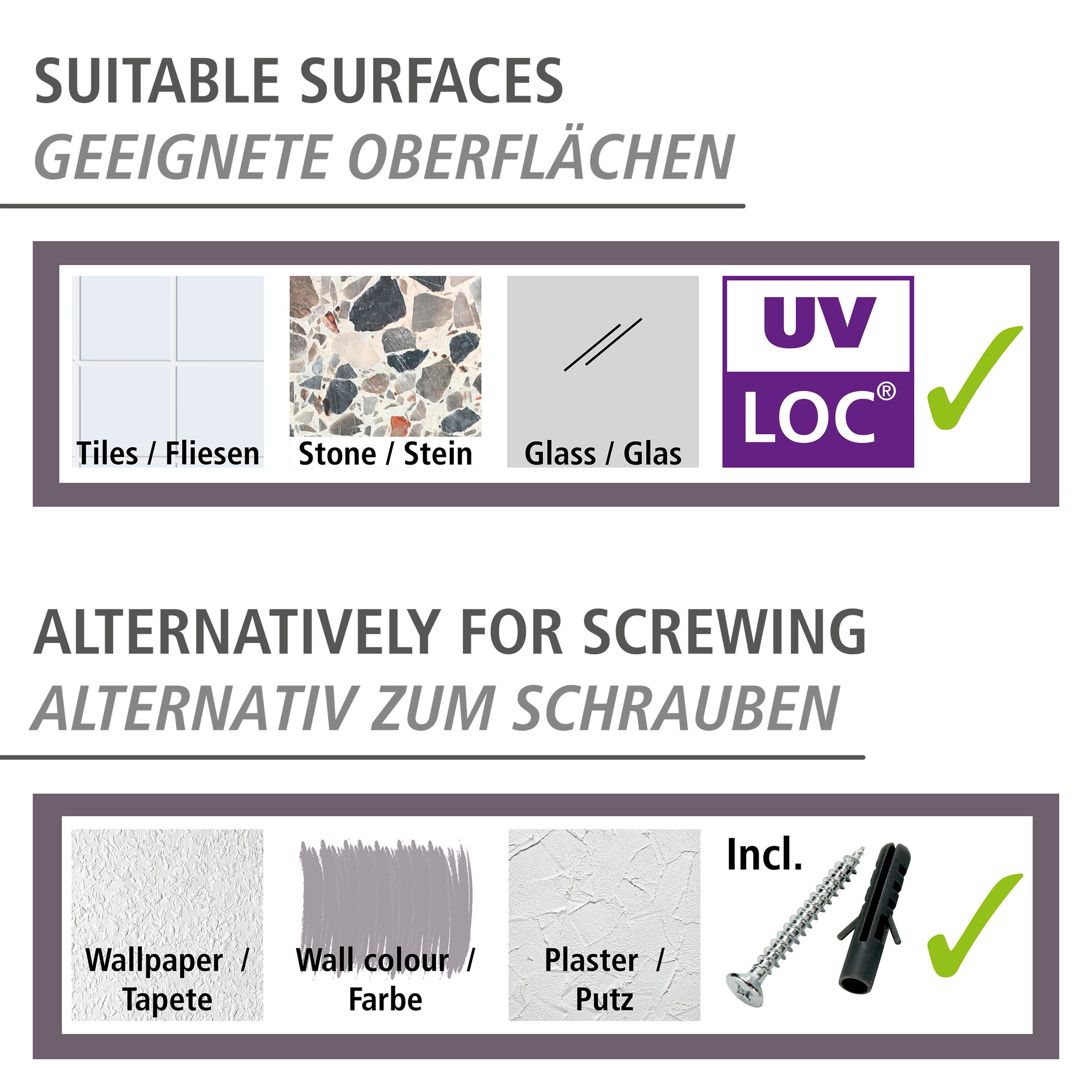 WENKO Toilettenpapierhalter »UV-Loc® Udine«, Befestigen ohne Bohren