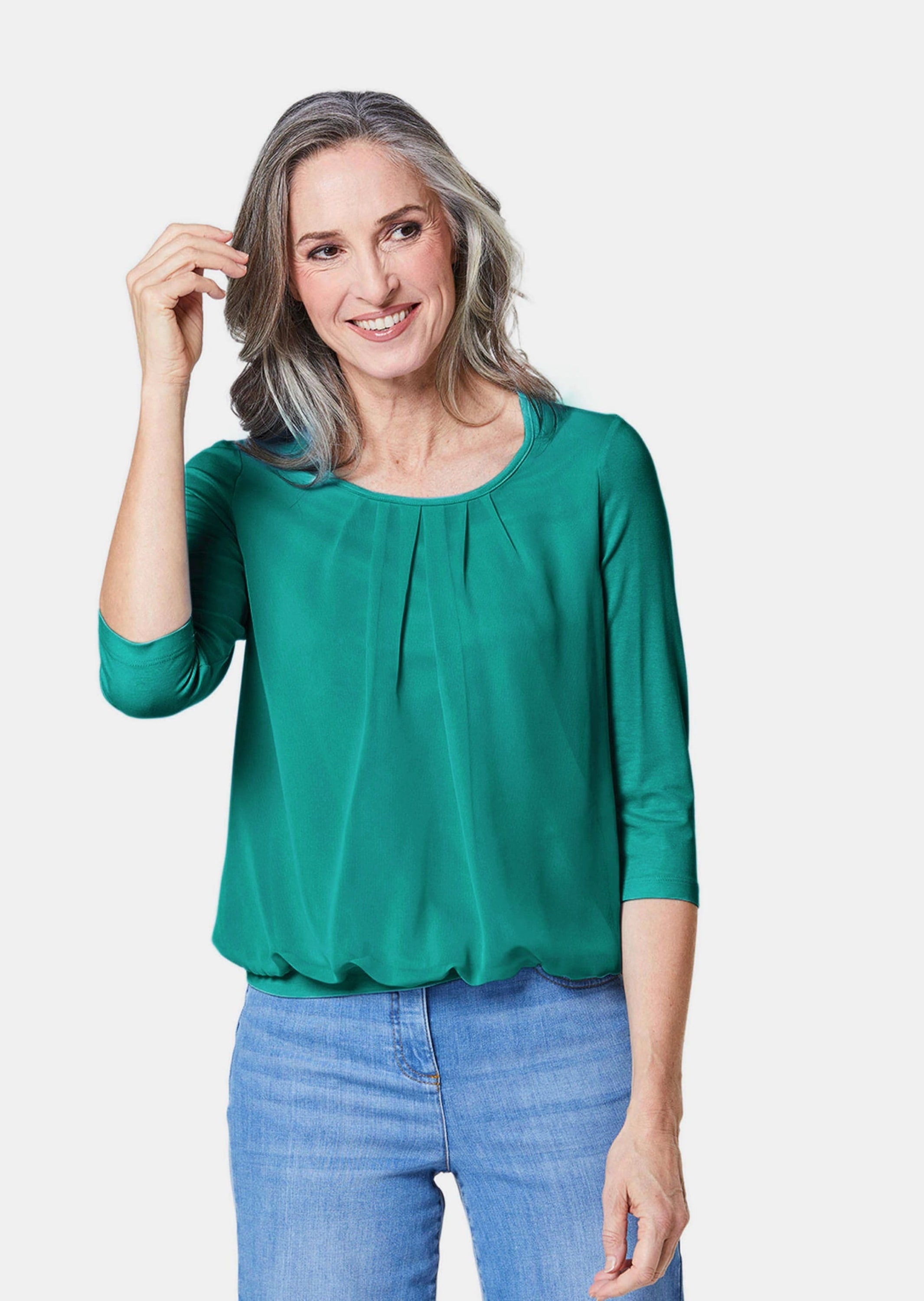 GOLDNER Kurzarmbluse »Blusenshirt Gepflegtes Shirt in eleganter Blusen-Optik«