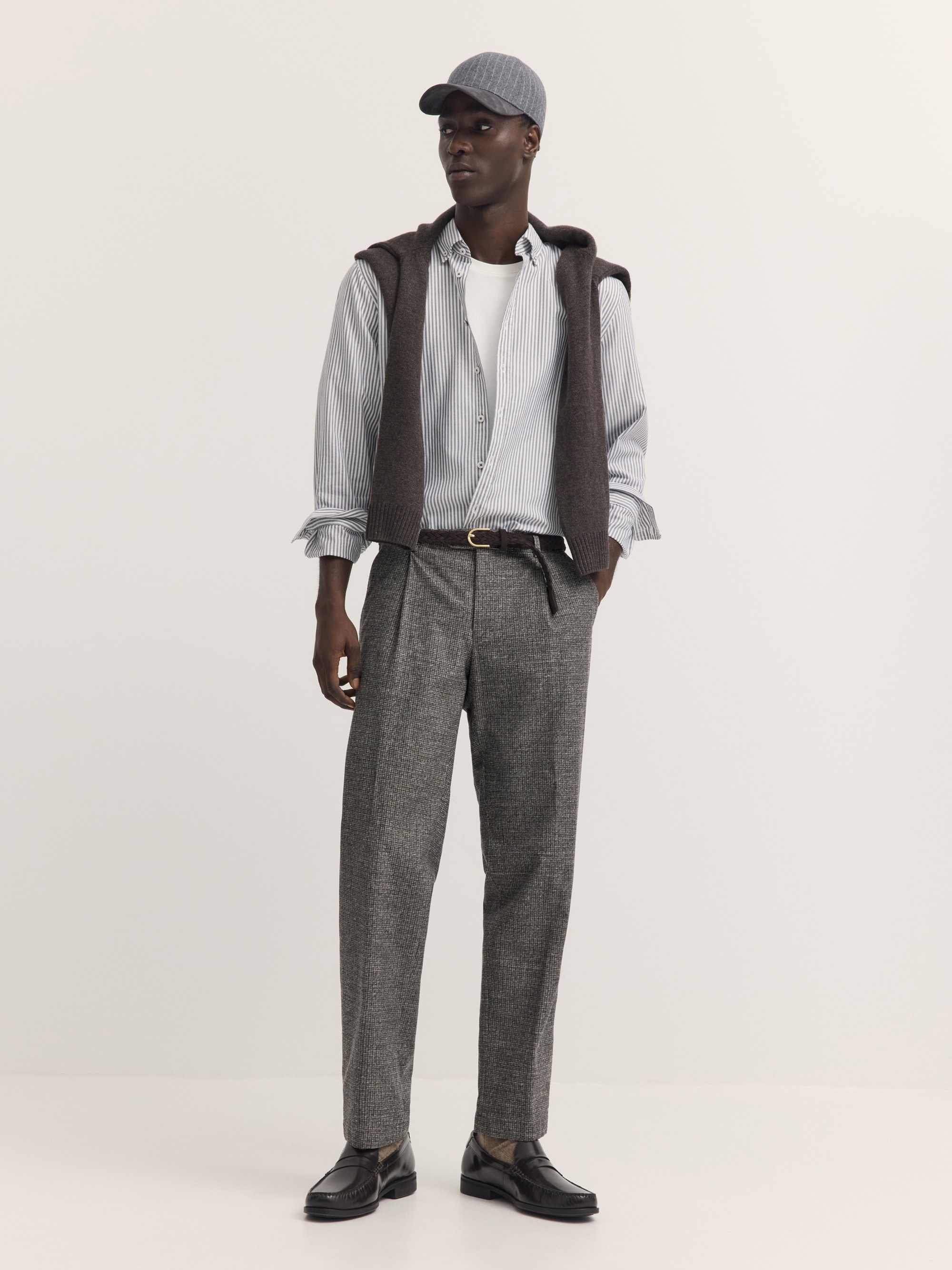 bugatti Bundfaltenhose »Stretch«  Elio Relaxed Fit Karomuster