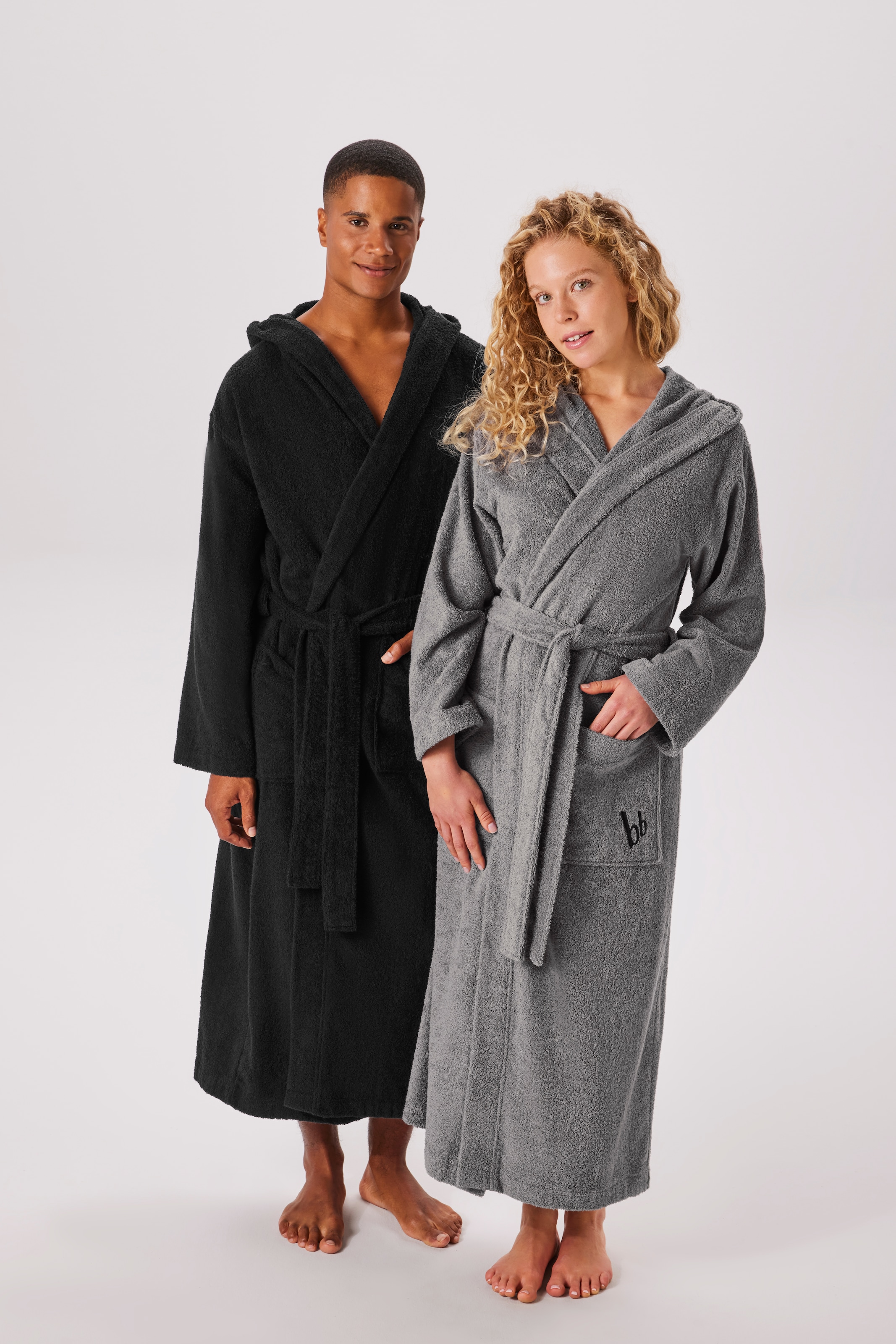 Bruno Banani Unisex-Bademantel »Robby, ideal für Sauna & Spa, Standardlänge & Überlänge« 1 Stk. Damen & Herren Bademäntel, Baumwolle, mit Taschen, Sauna, XS-3XL