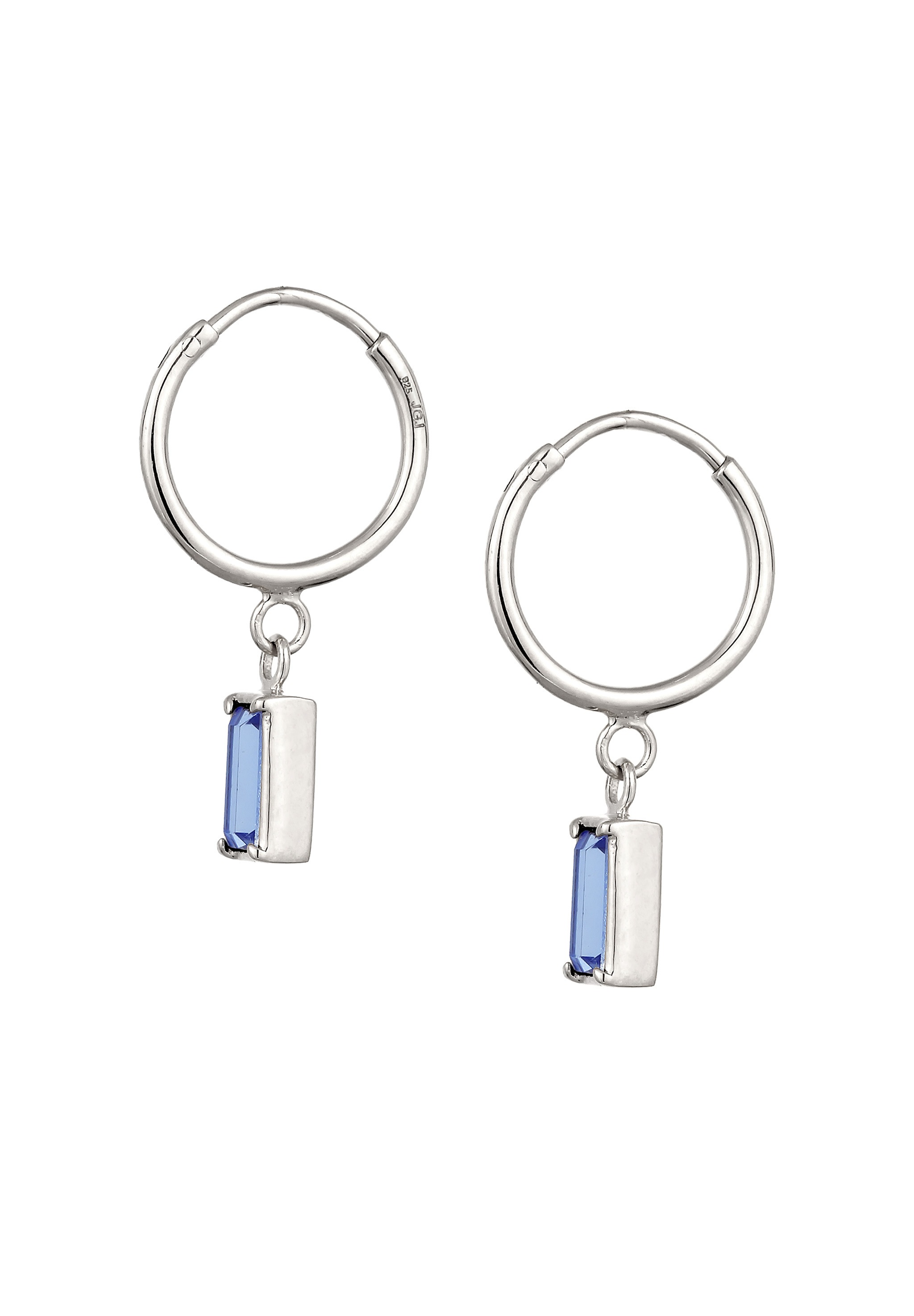 Elli Paar Creolen »Ohrringe Creolen mit Glas Kristalle Blau 925 Sterling Silber«